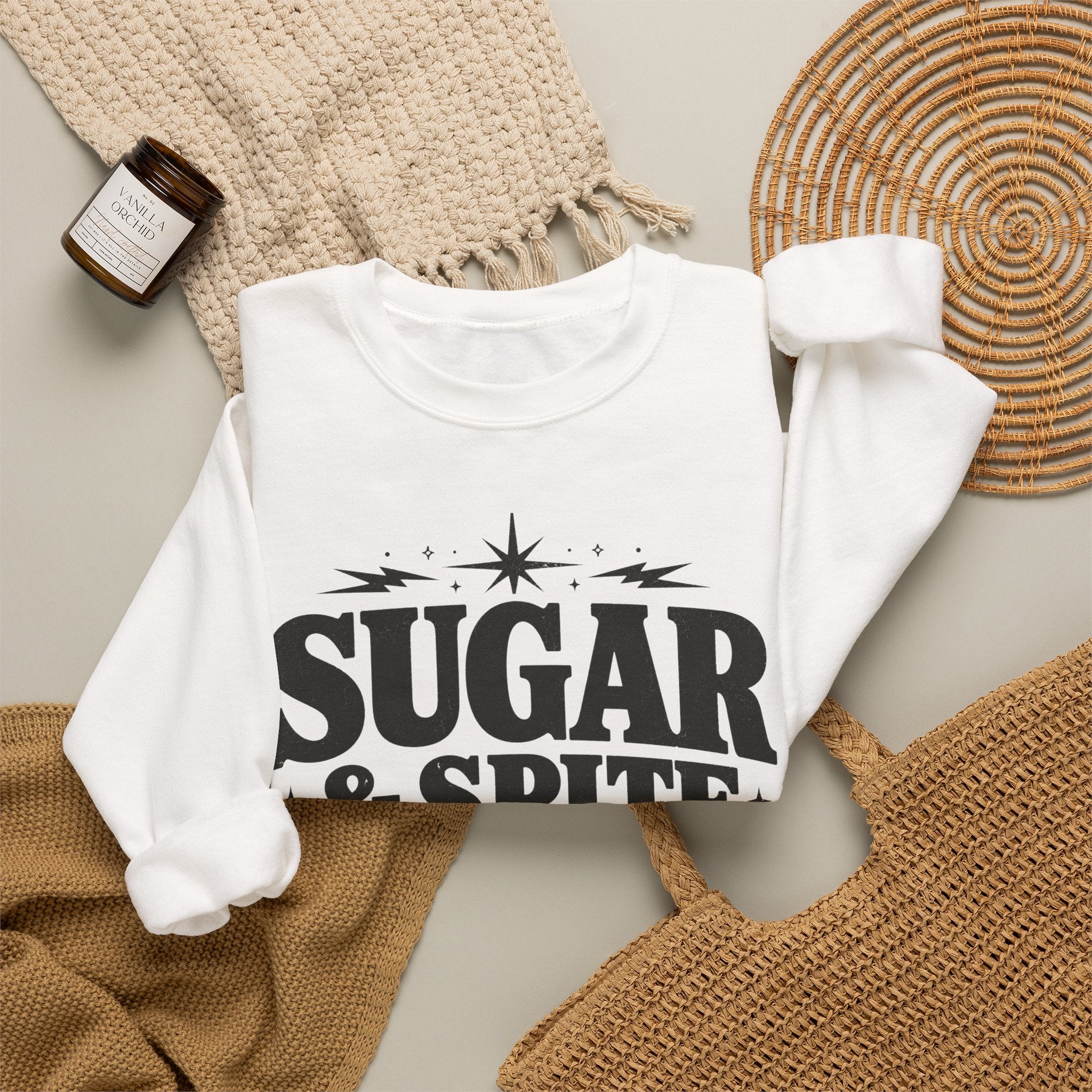 Sugar & Spice Sweatshirt — Retro Feminine Crewneck Gift
