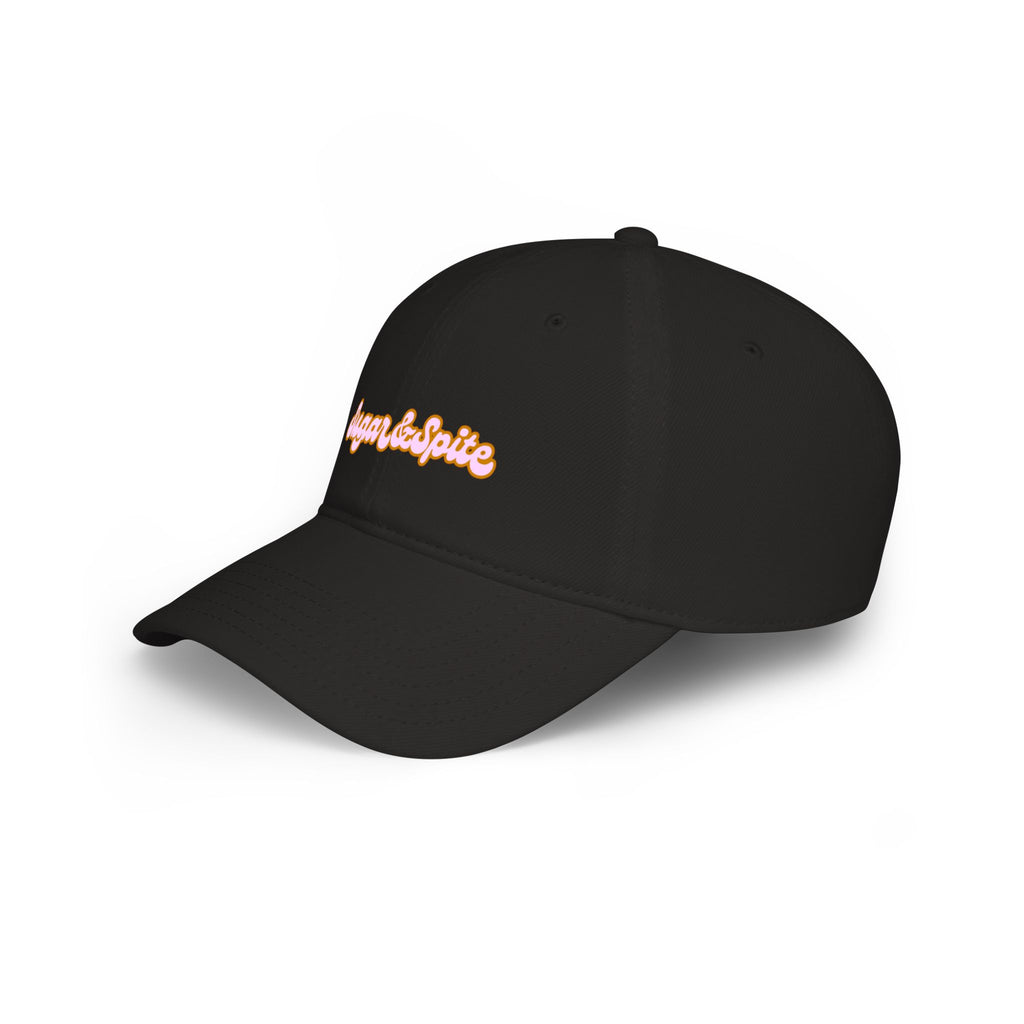 Sugar & Spice Low Profile Baseball Cap — Retro Script Hat for Women, Cute Casual Accessory