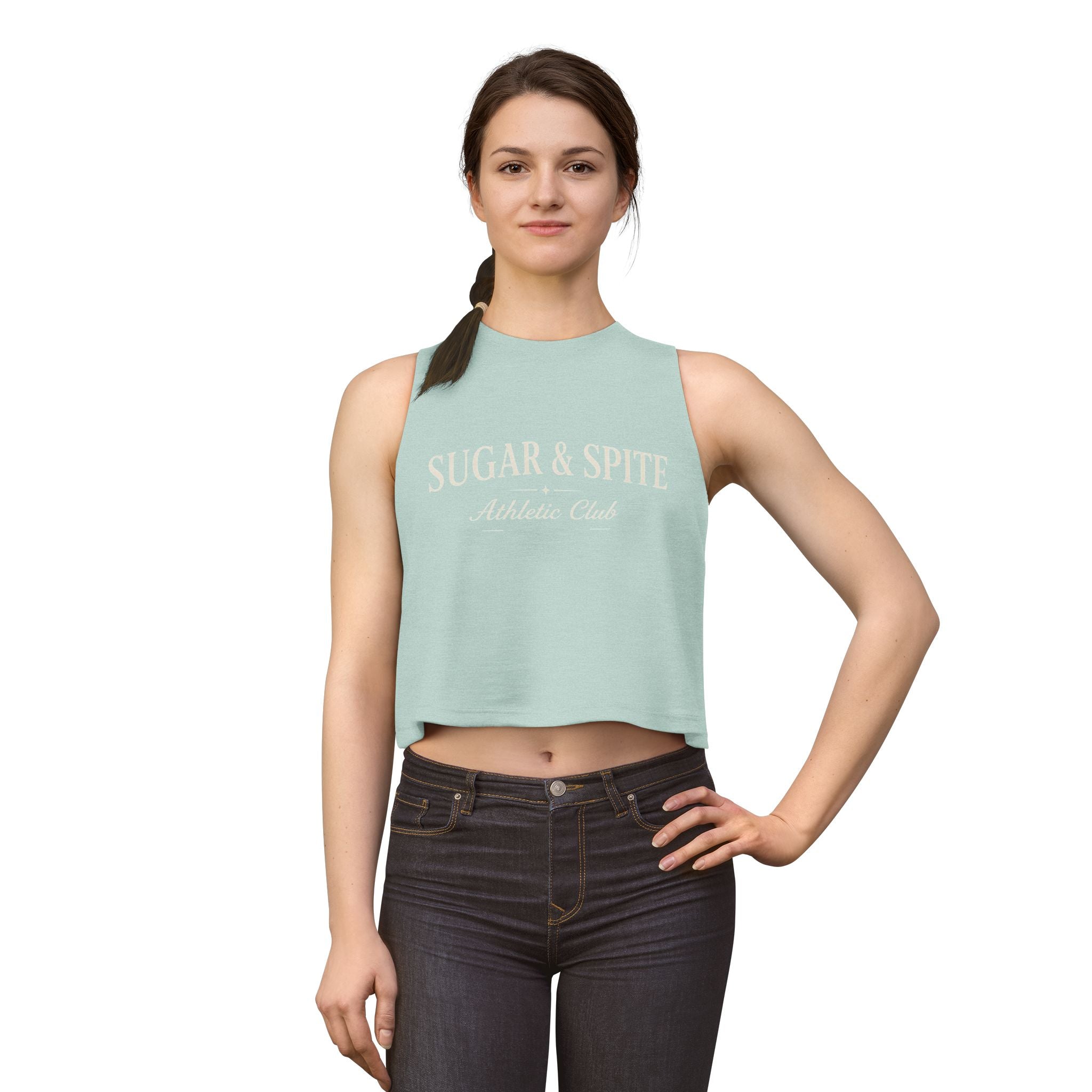 Sugar & Spite Athletic Club Crop Top — Women's Vintage Athletic Tank