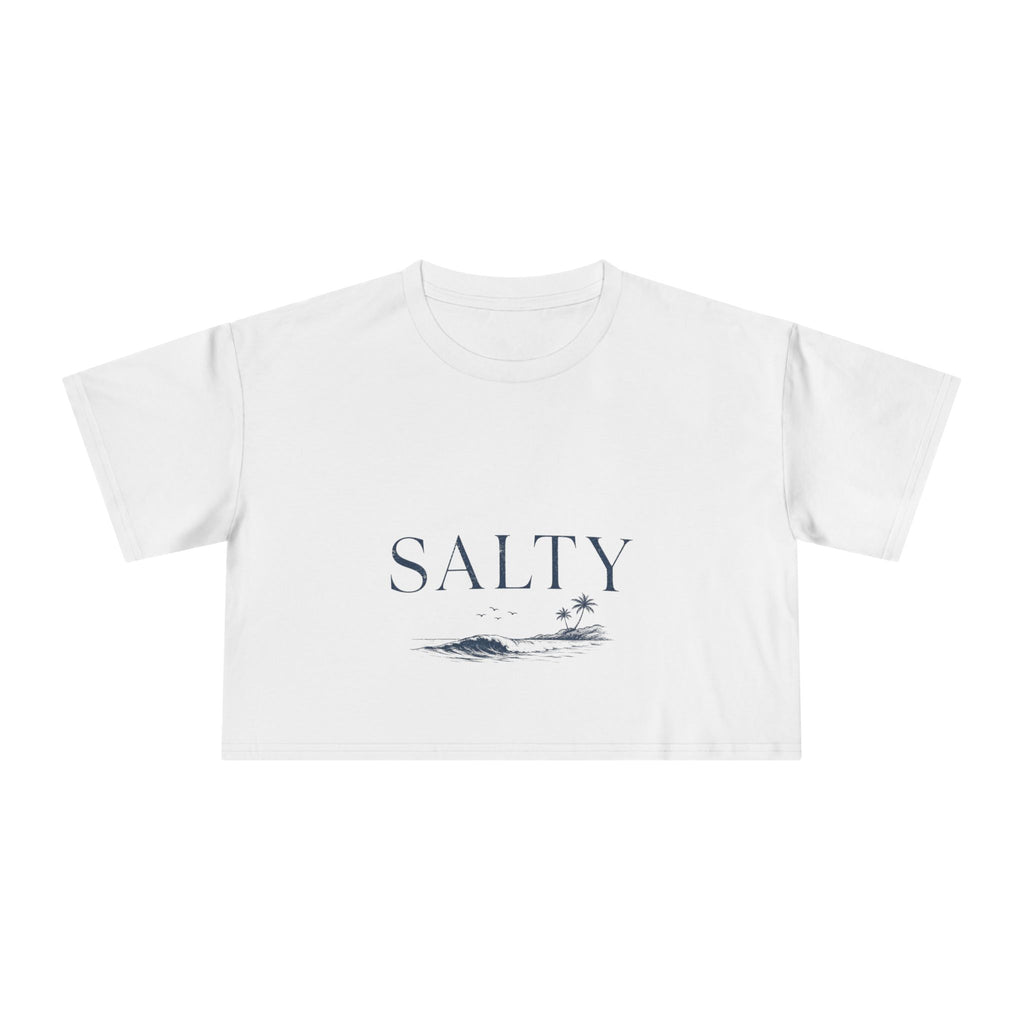 Salty Ocean Waves Crop Tee | Beach Minimalist Coastal Shirt