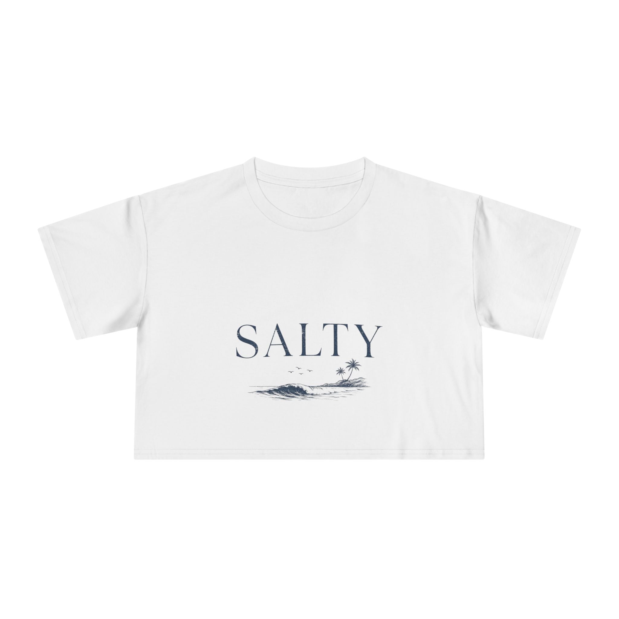 Salty Ocean Waves Crop Tee | Beach Minimalist Coastal Shirt