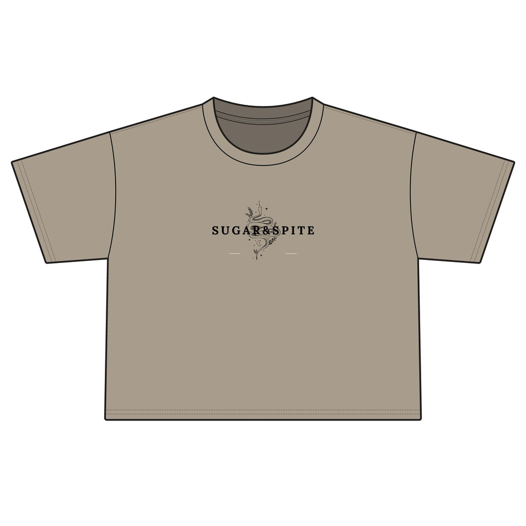Sugar & Spice Crop Tee — Women's Boxy Vintage Script Shirt