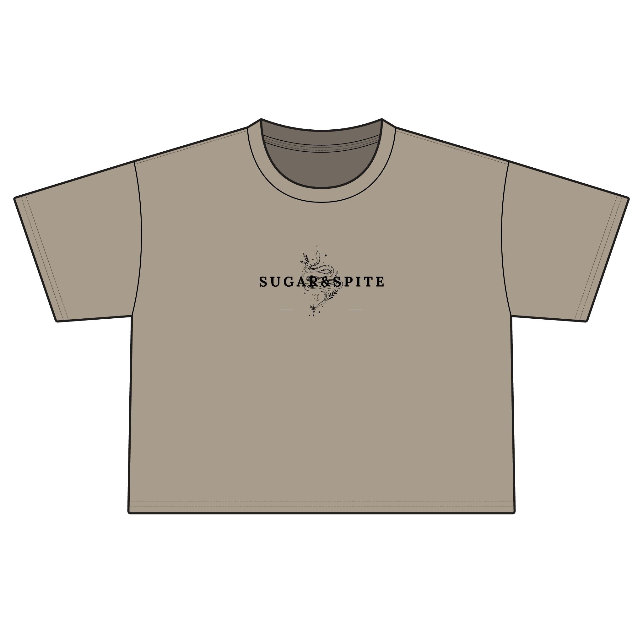 Sugar & Spice Crop Tee — Women's Boxy Vintage Script Shirt