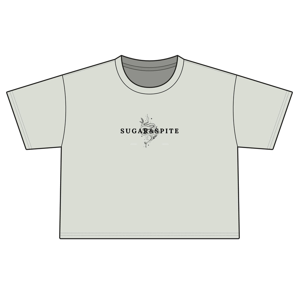 Sugar & Spice Crop Tee — Women's Boxy Vintage Script Shirt