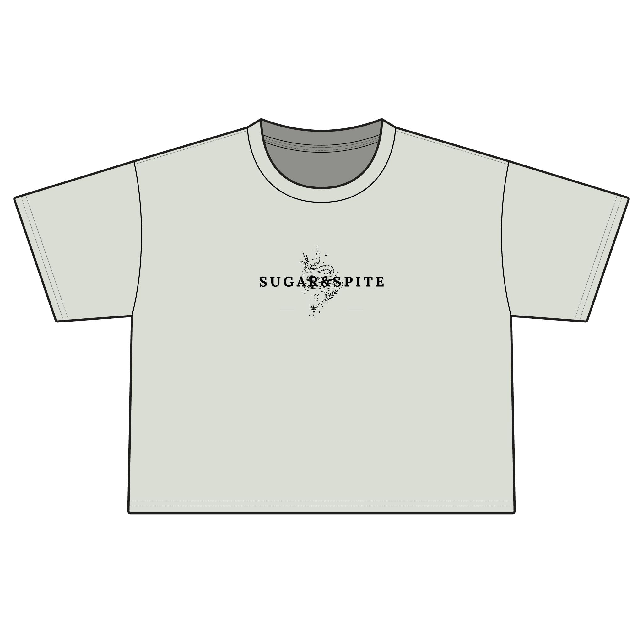 Sugar & Spice Crop Tee — Women's Boxy Vintage Script Shirt