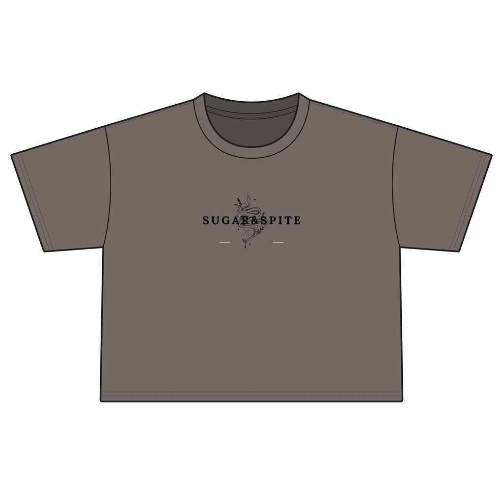 Sugar & Spice Crop Tee — Women's Boxy Vintage Script Shirt