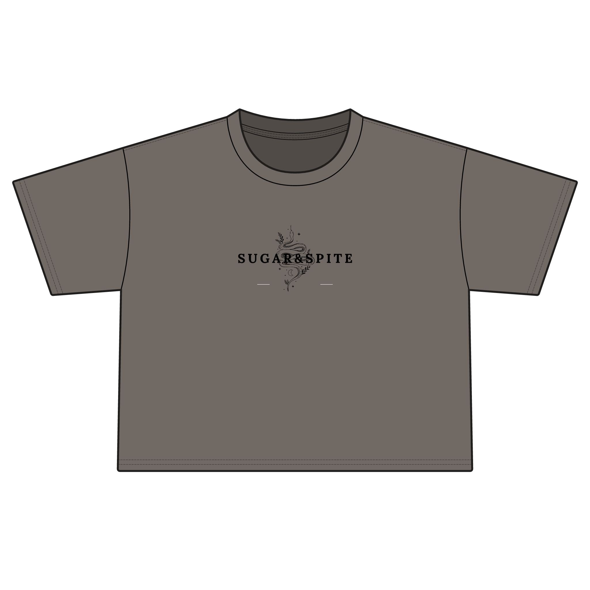 Sugar & Spice Crop Tee — Women's Boxy Vintage Script Shirt