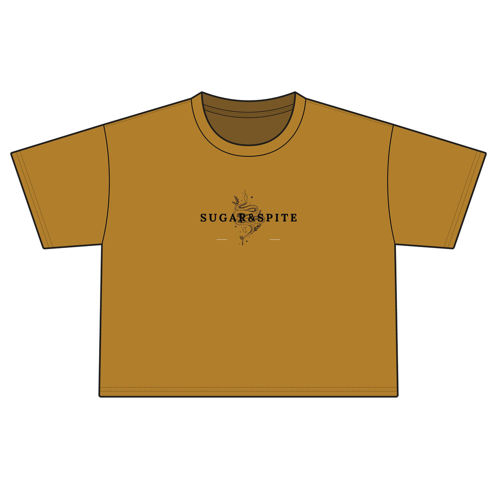 Sugar & Spice Crop Tee — Women's Boxy Vintage Script Shirt