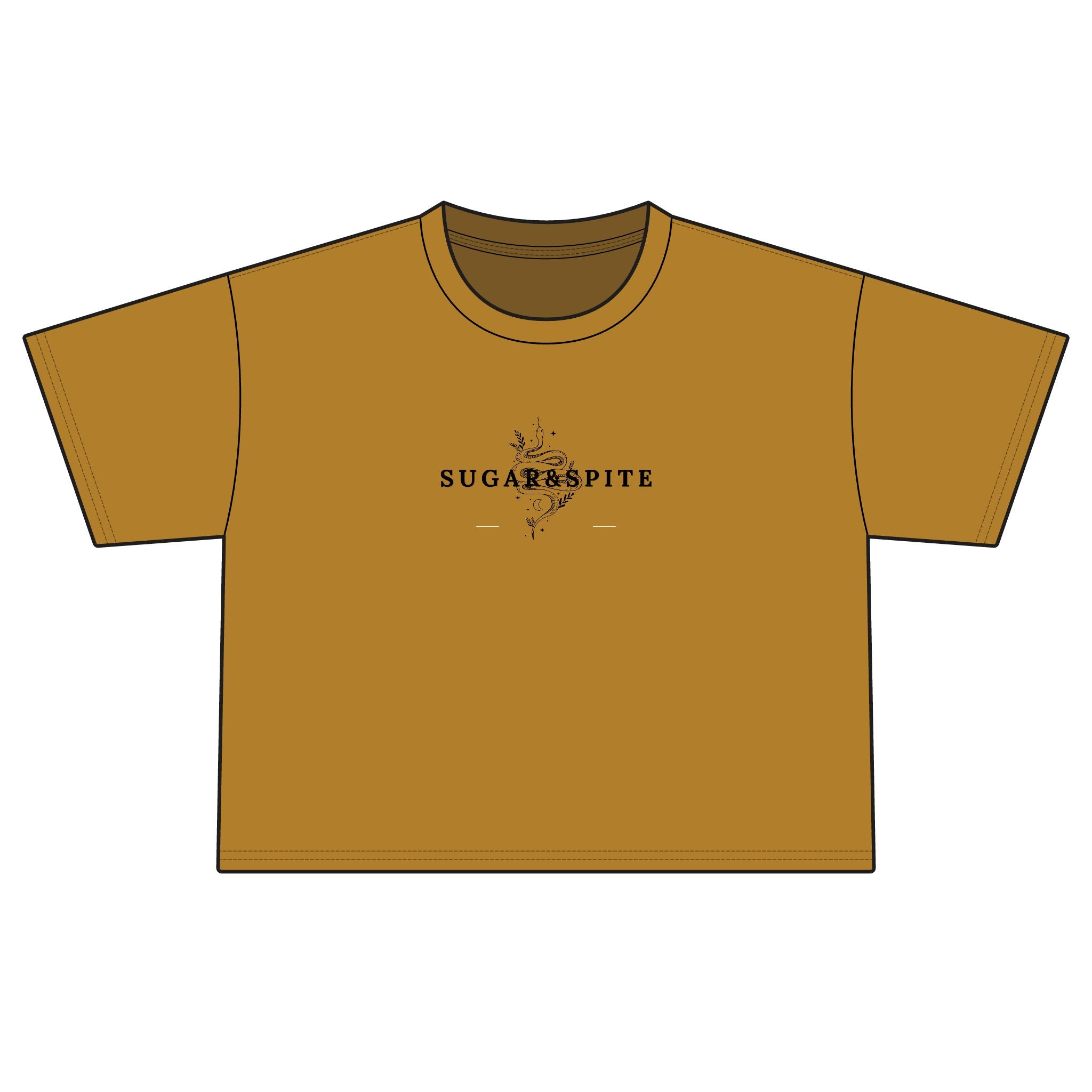 Sugar & Spice Crop Tee — Women's Boxy Vintage Script Shirt