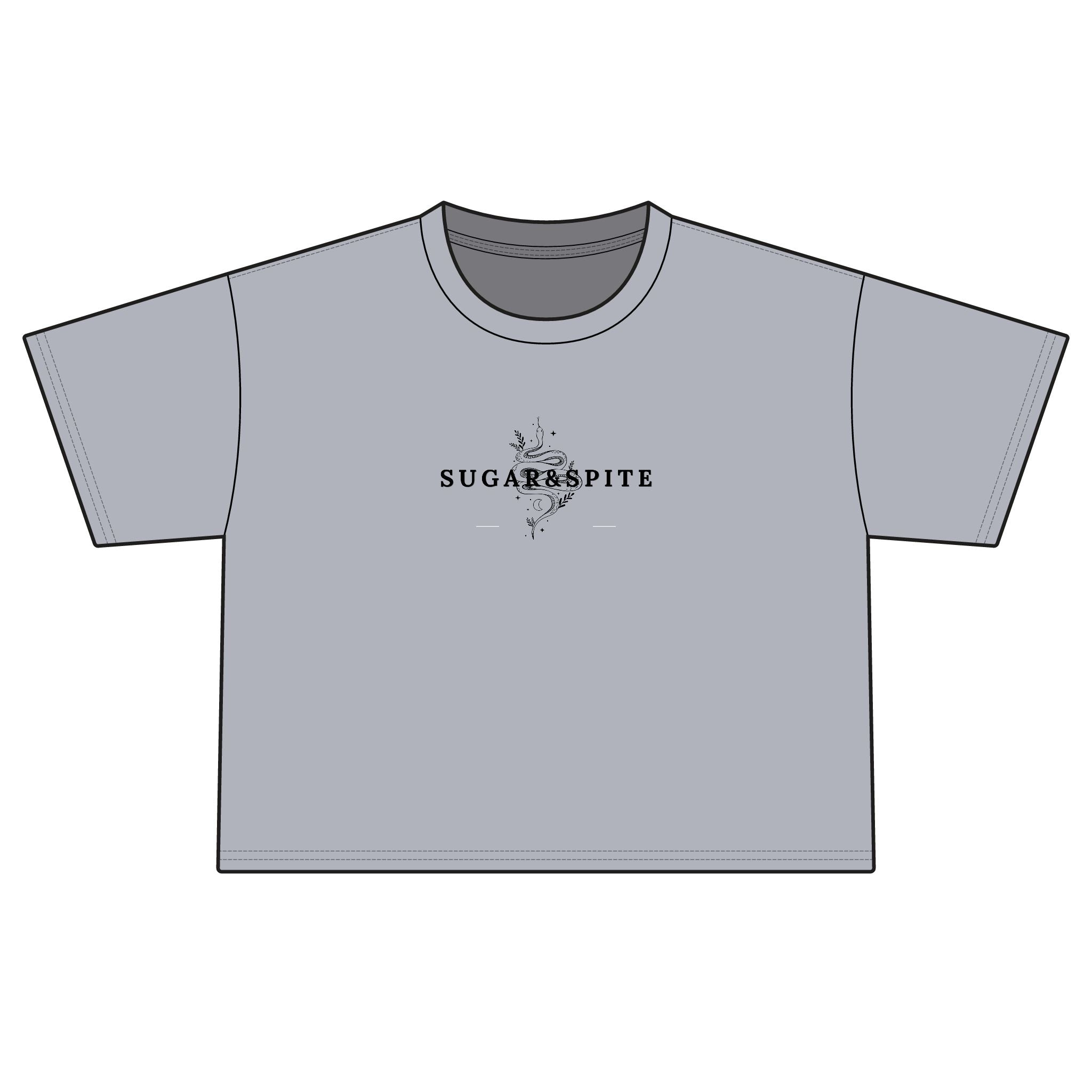 Sugar & Spice Crop Tee — Women's Boxy Vintage Script Shirt
