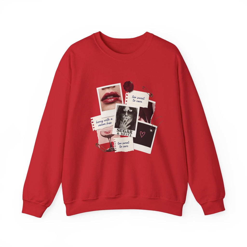 Collage Graphic Crewneck Sweatshirt — 'Sugar & Spice' Retro Photo Mood Crew