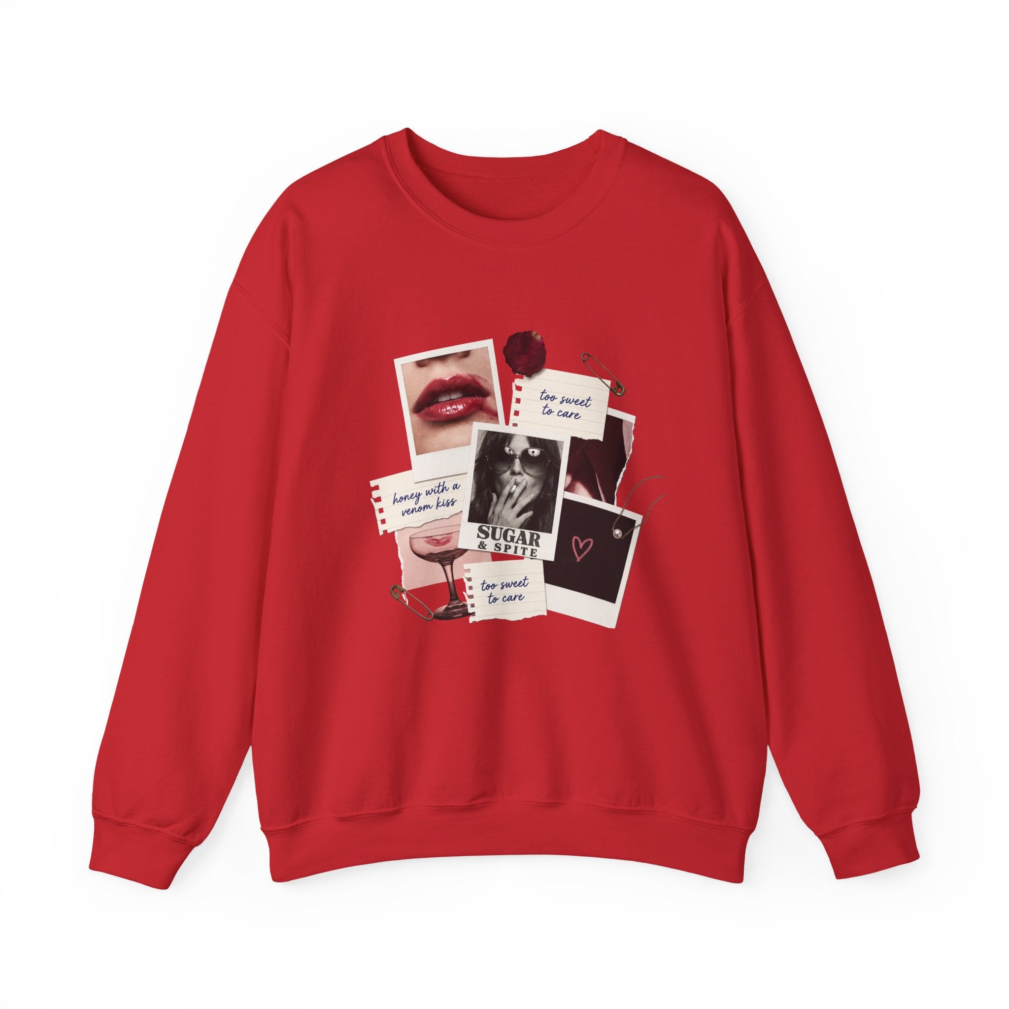 Collage Graphic Crewneck Sweatshirt — 'Sugar & Spice' Retro Photo Mood Crew