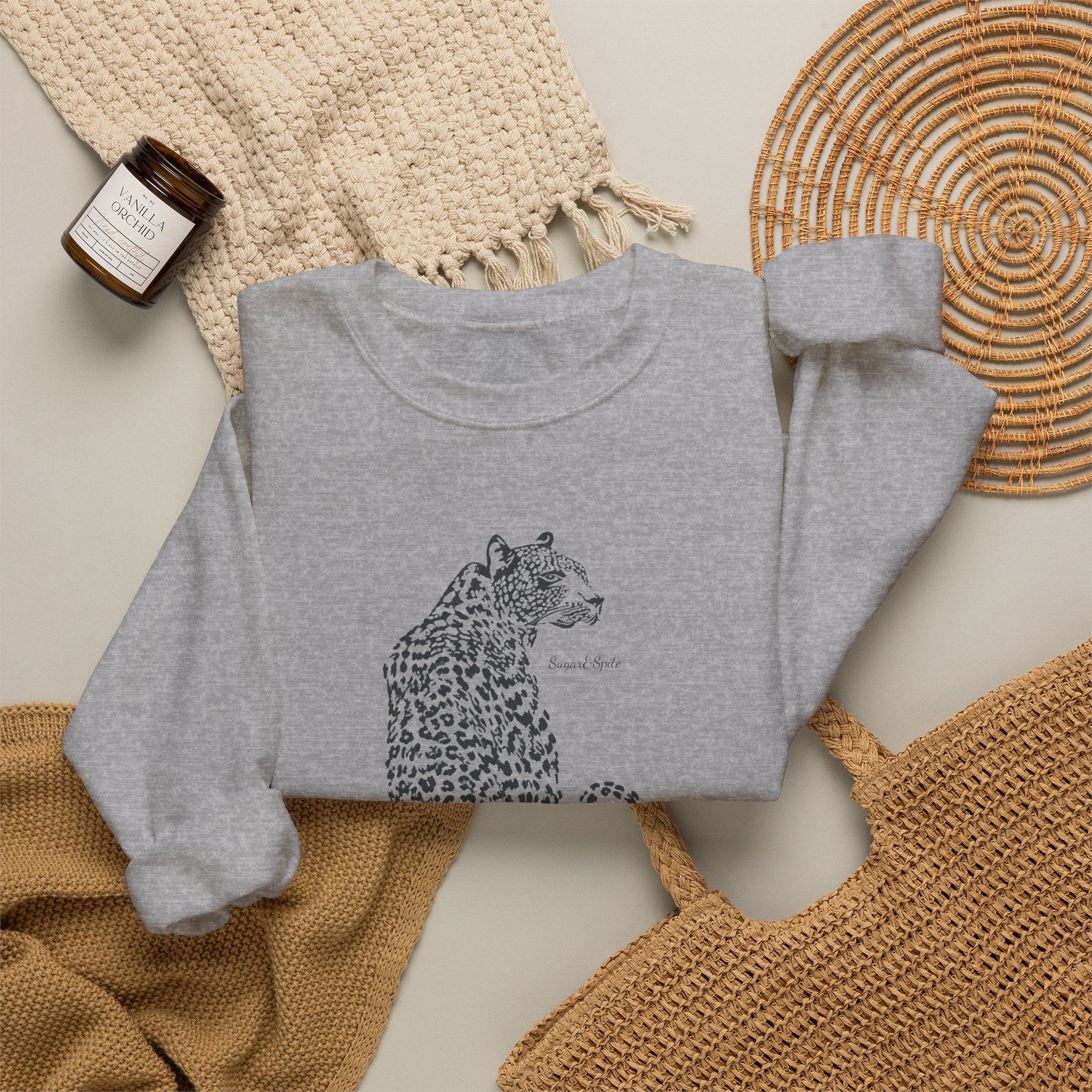 Leopard Sketch Crewneck Sweatshirt