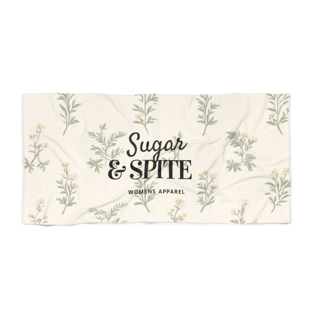 Beach Towel — Floral "Sugar & Spite" Resort Towel (Women's Apparel)