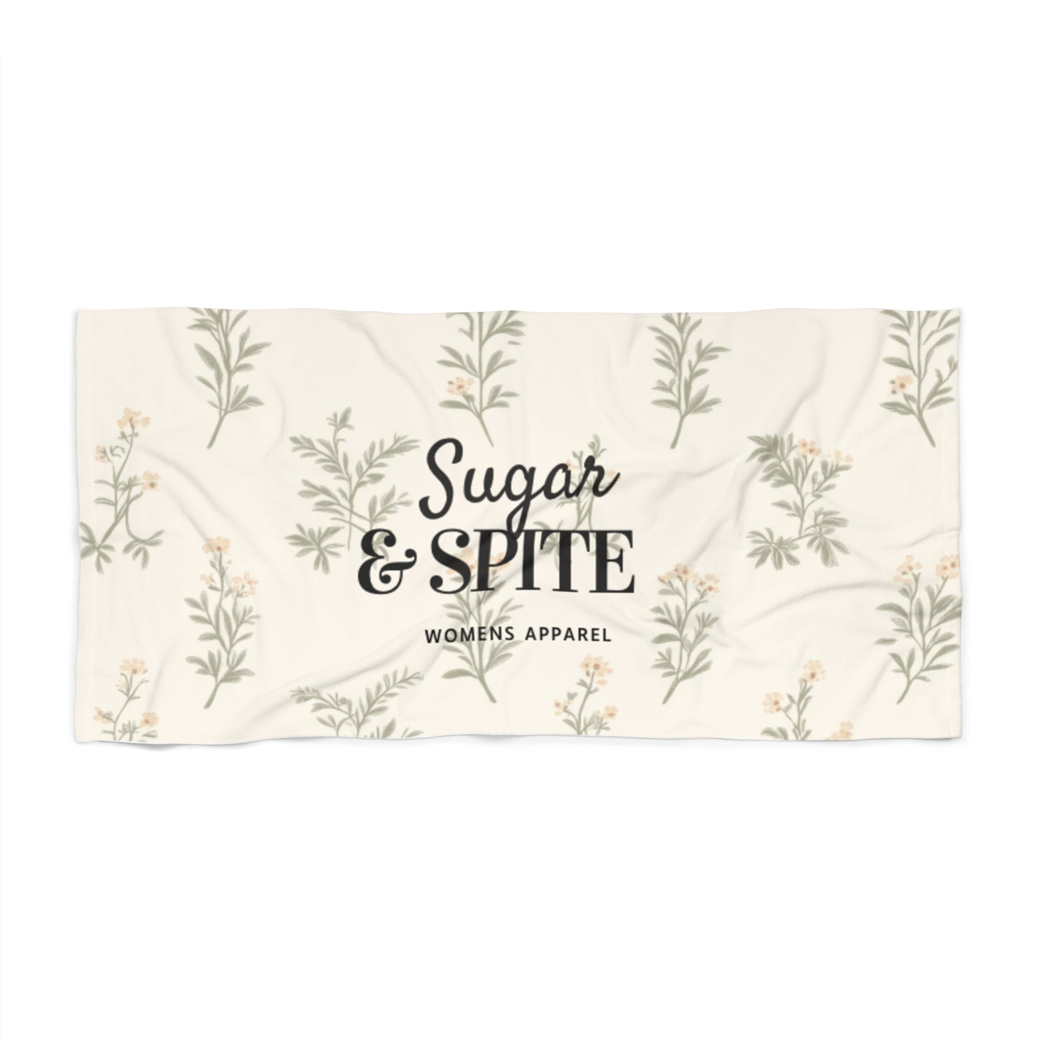 Beach Towel — Floral "Sugar & Spite" Resort Towel (Women's Apparel)