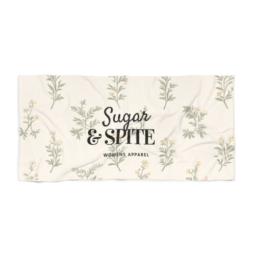 Beach Towel — Floral "Sugar & Spite" Resort Towel (Women's Apparel)