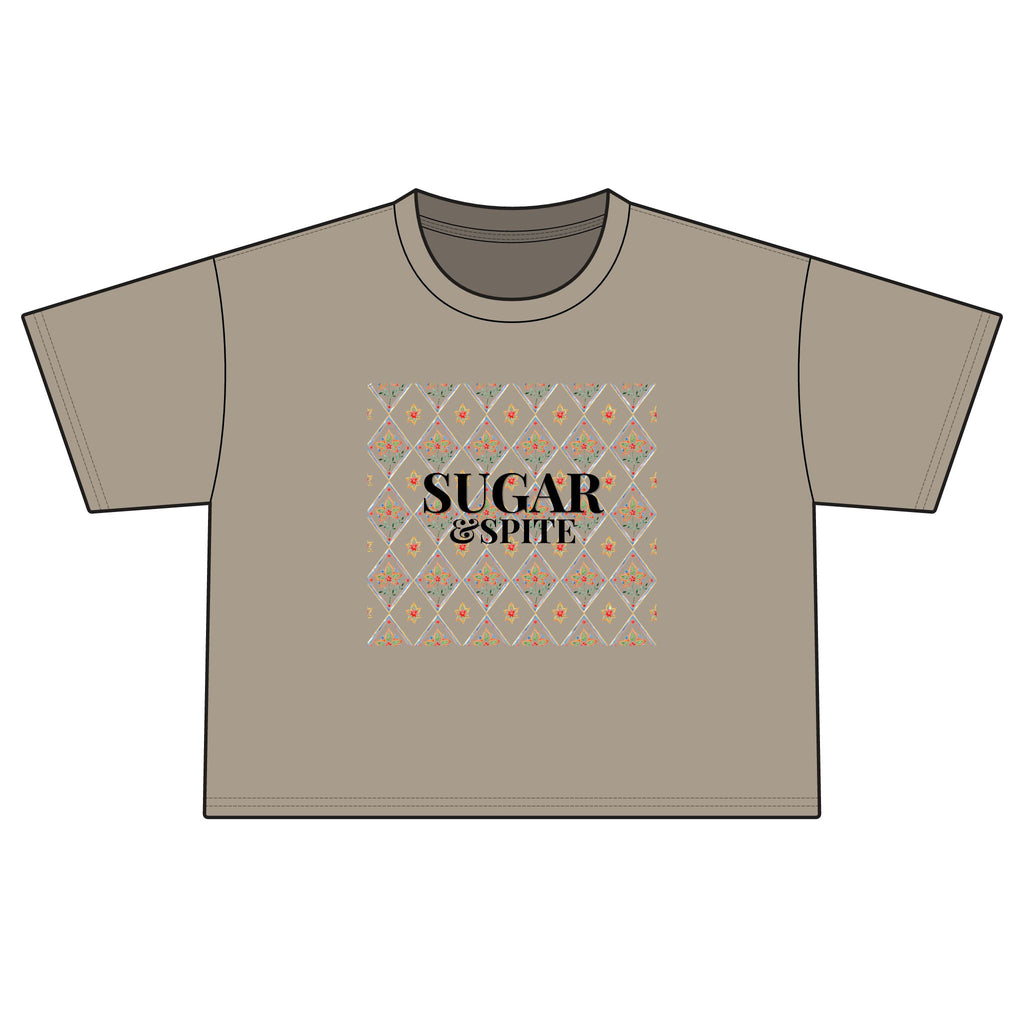 Sugar & Spice Boxy Tee — Women's Floral Graphic Crop T-Shirt