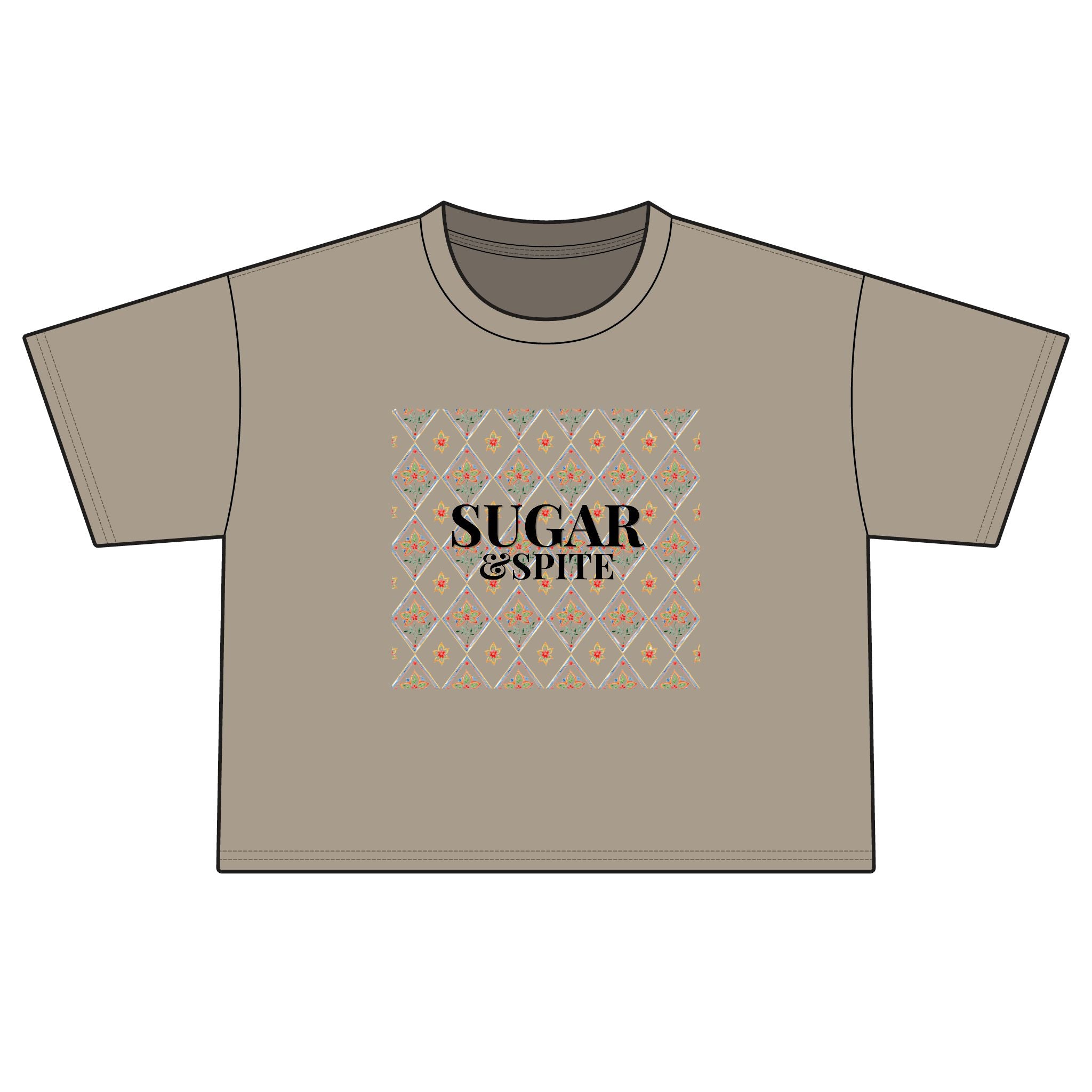 Sugar & Spice Boxy Tee — Women's Floral Graphic Crop T-Shirt