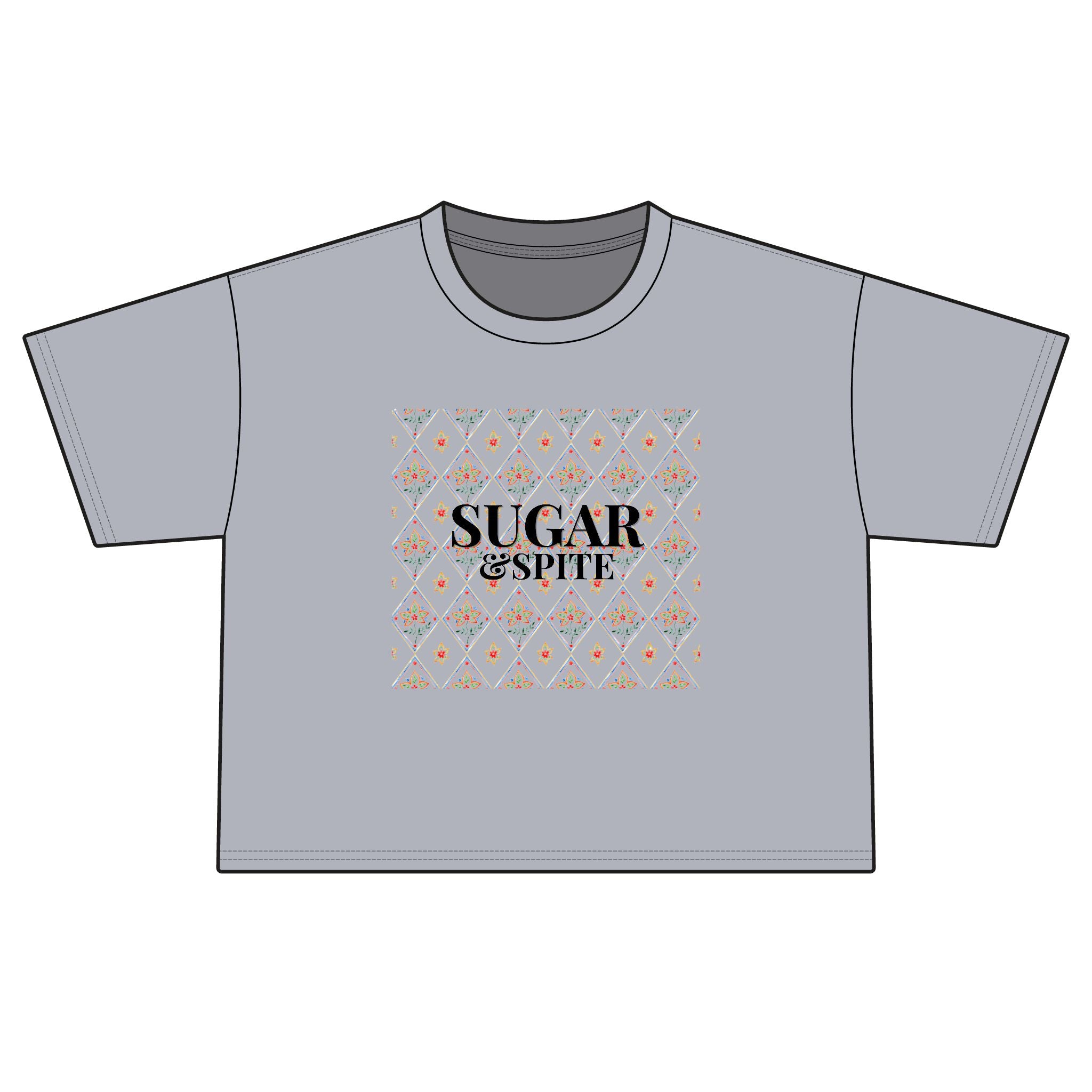 Sugar & Spite Women's Floral Boxy Tee