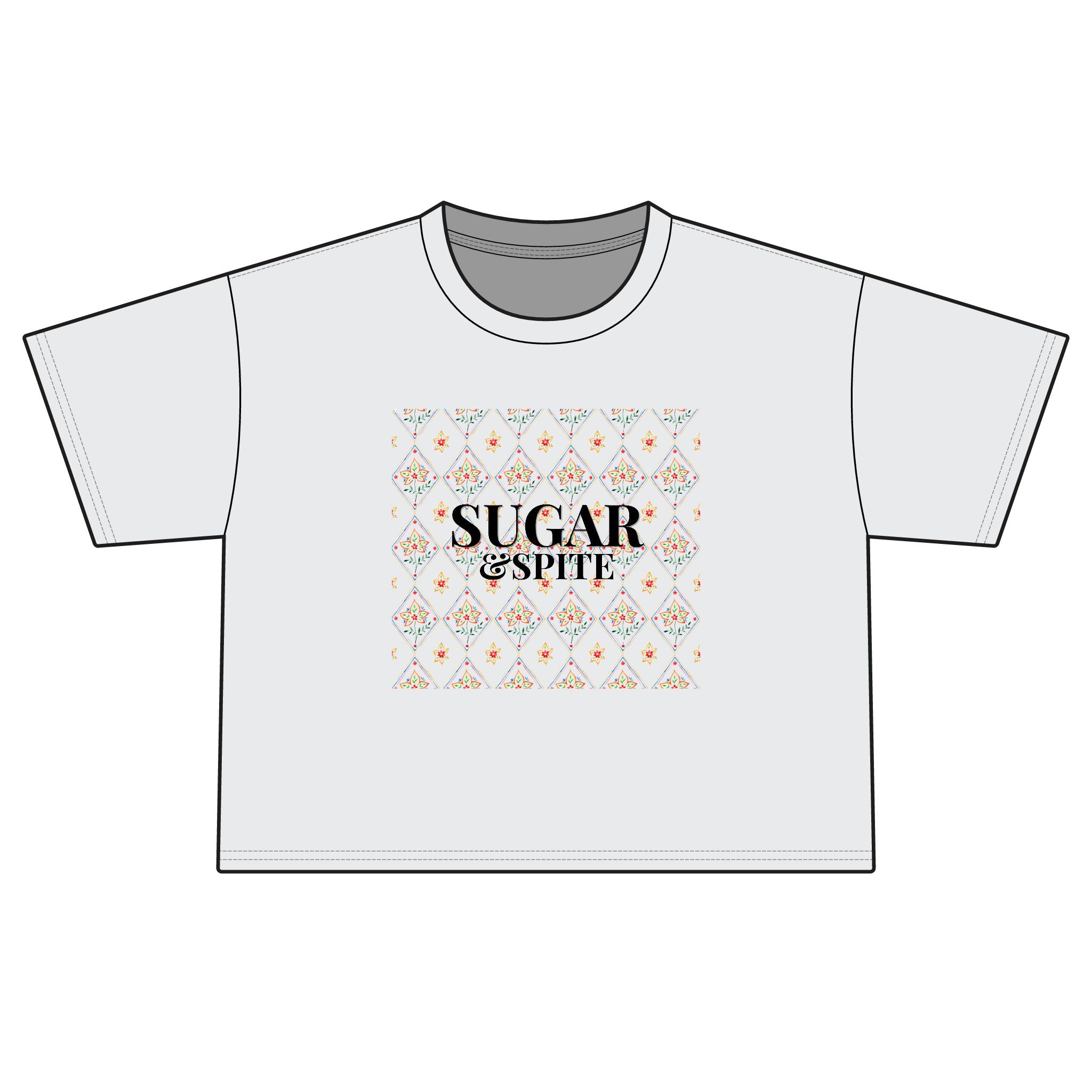 Sugar & Spice Boxy Tee — Women's Floral Graphic Crop T-Shirt