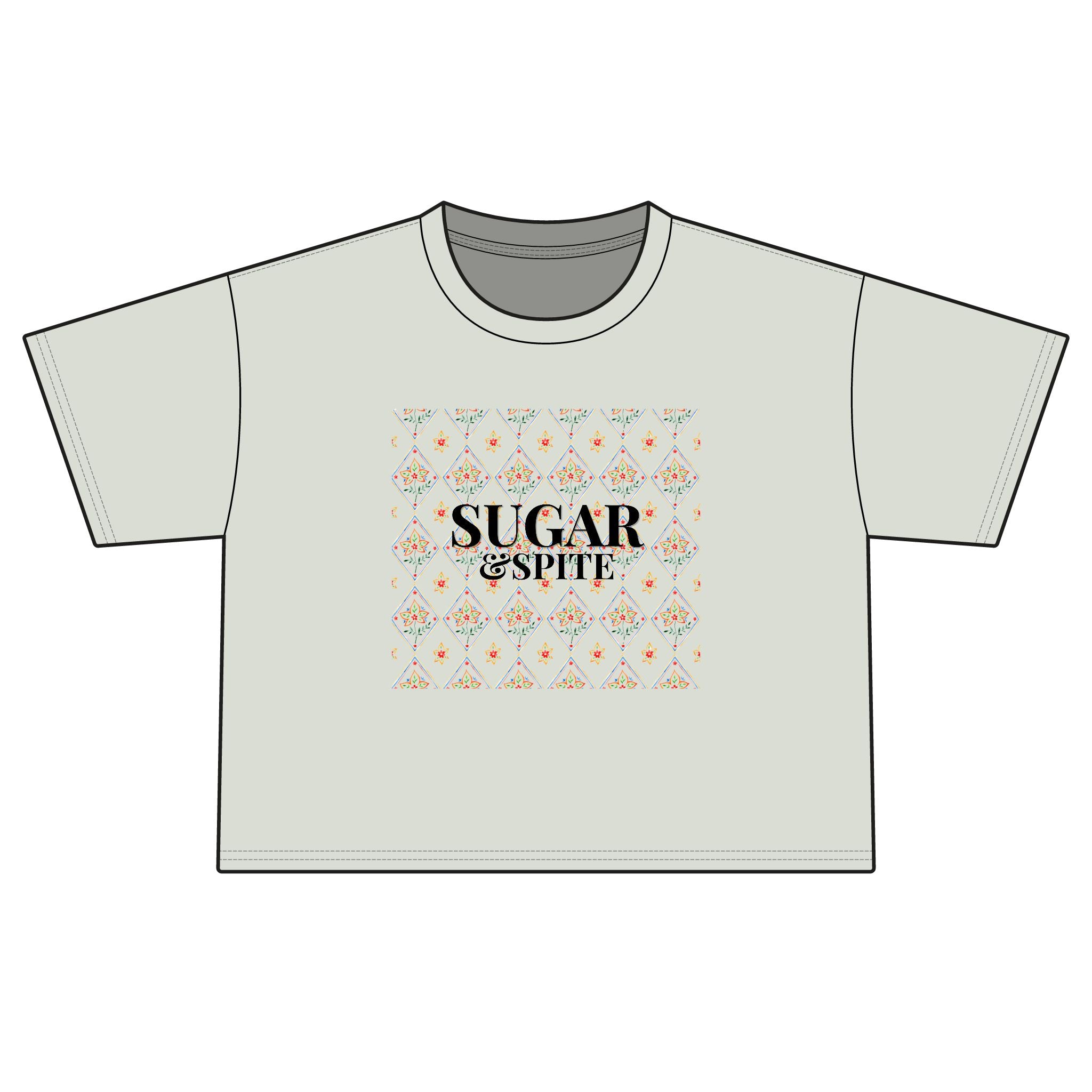 Sugar & Spice Boxy Tee — Women's Floral Graphic Crop T-Shirt