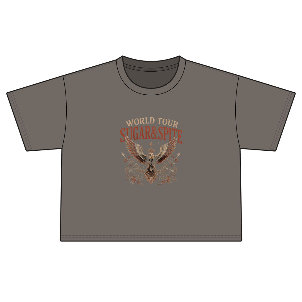 World Tour "Sugar & Spite" Eagle Tee — Vintage Rock Boxy T-Shirt