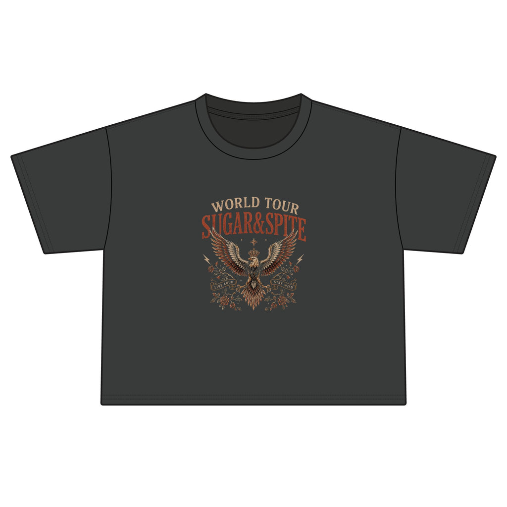 World Tour "Sugar & Spite" Eagle Tee — Vintage Rock Boxy T-Shirt