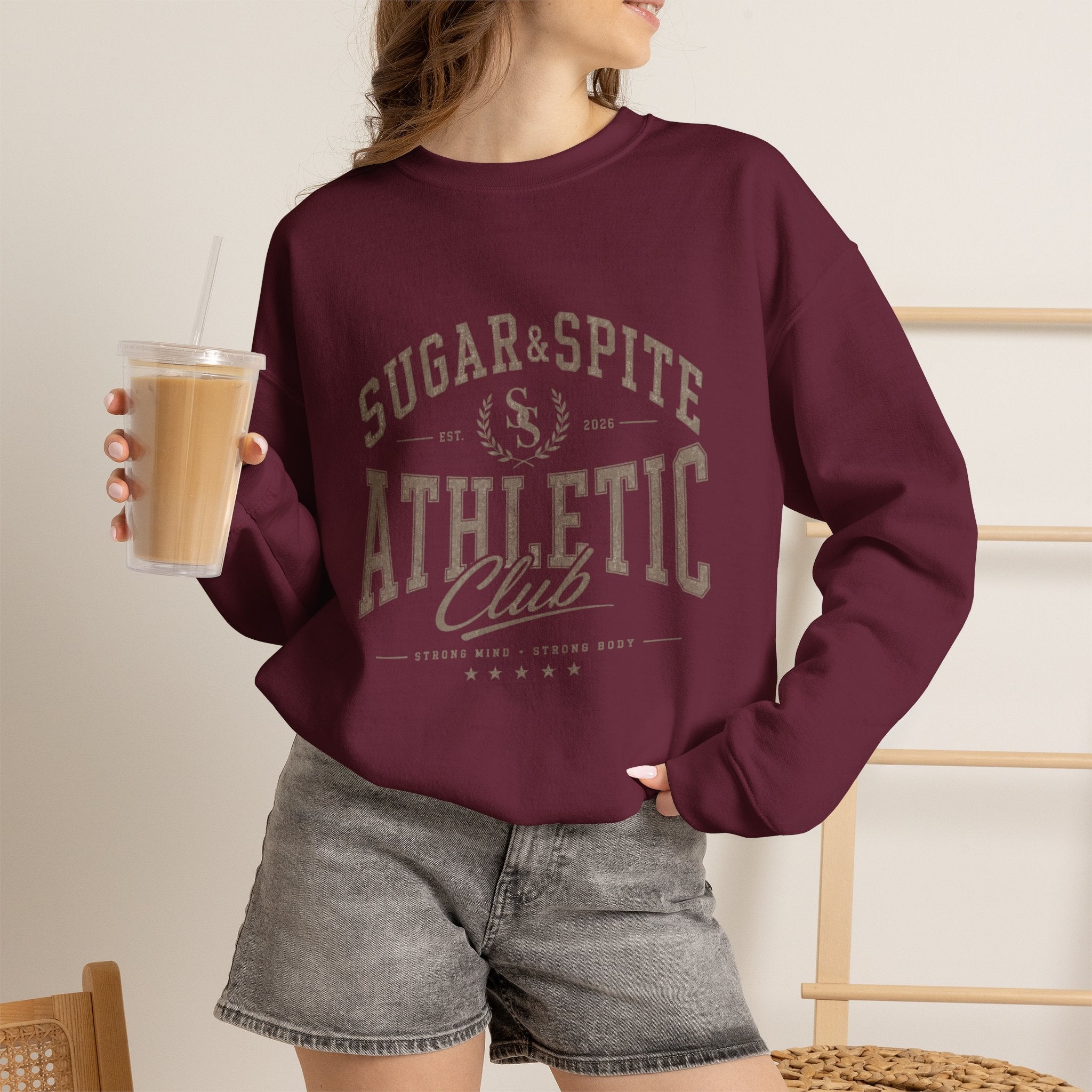 Athletic Club Sweatshirt — "Sugar & Spite" Vintage Crewneck