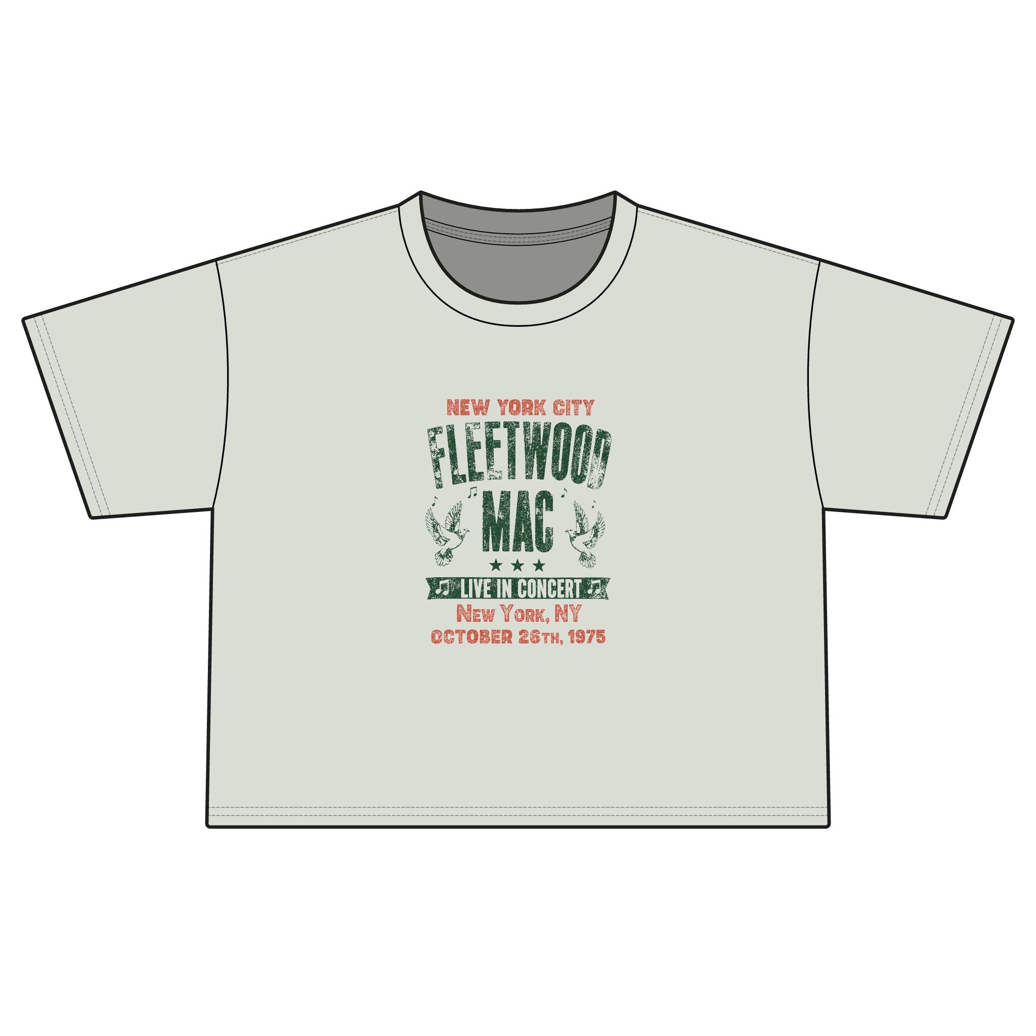 Fleetwood Mac Vintage Tour Boxy Tee — New York City 1975 Concert Shirt