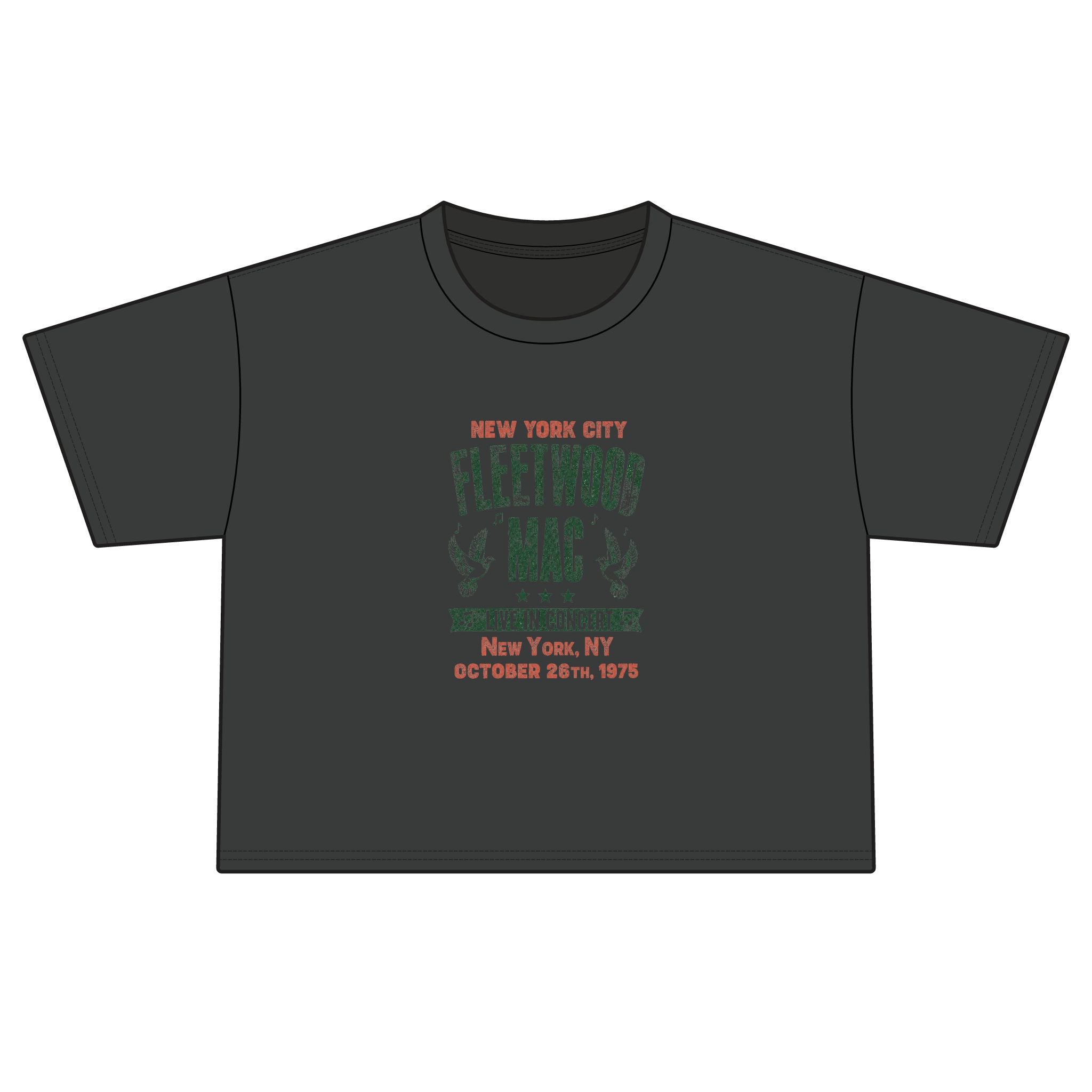 Fleetwood Mac Vintage Tour Boxy Tee — New York City 1975 Concert Shirt