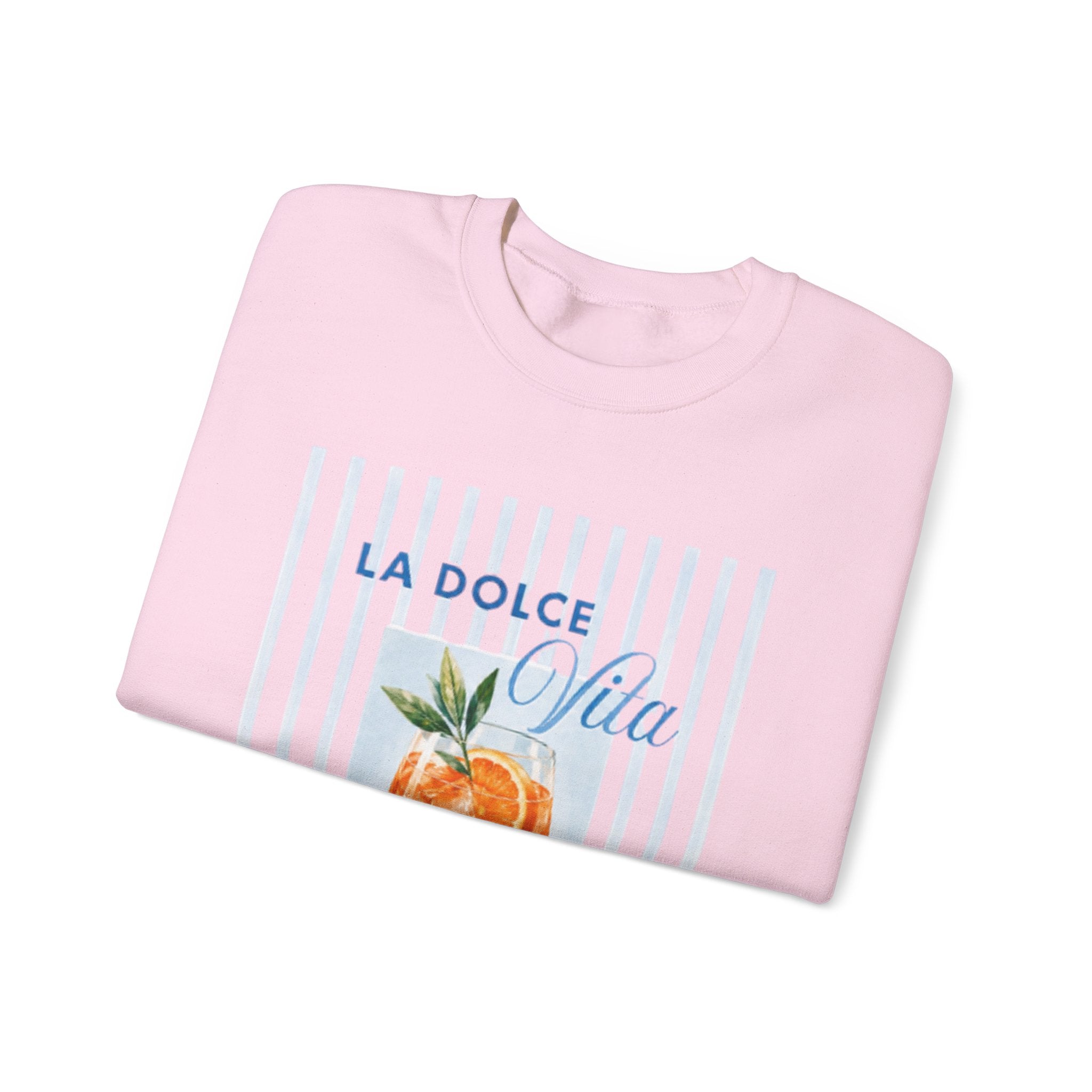 La Dolce Vita Sweatshirt — Orange Cocktail Graphic Crewneck
