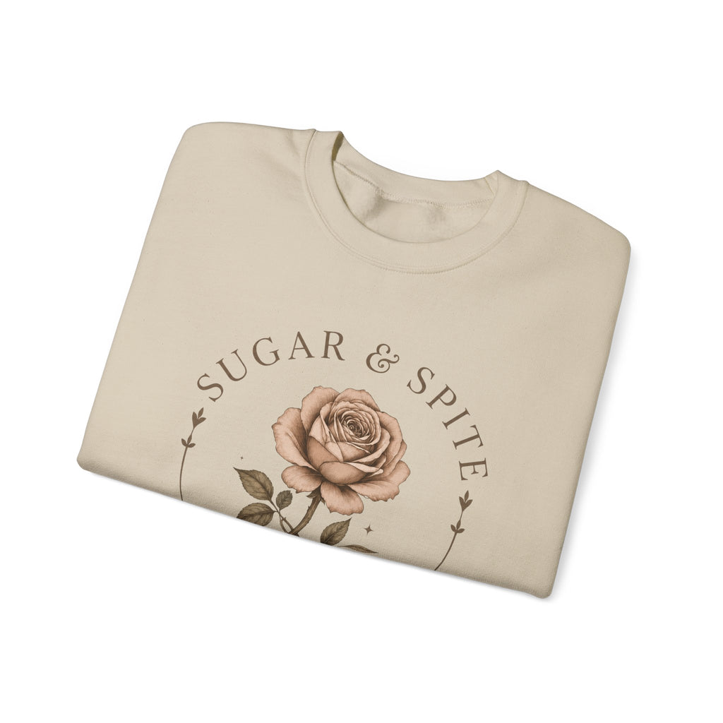 Sugar & Spite Rose Sweatshirt — Vintage Floral Crewneck