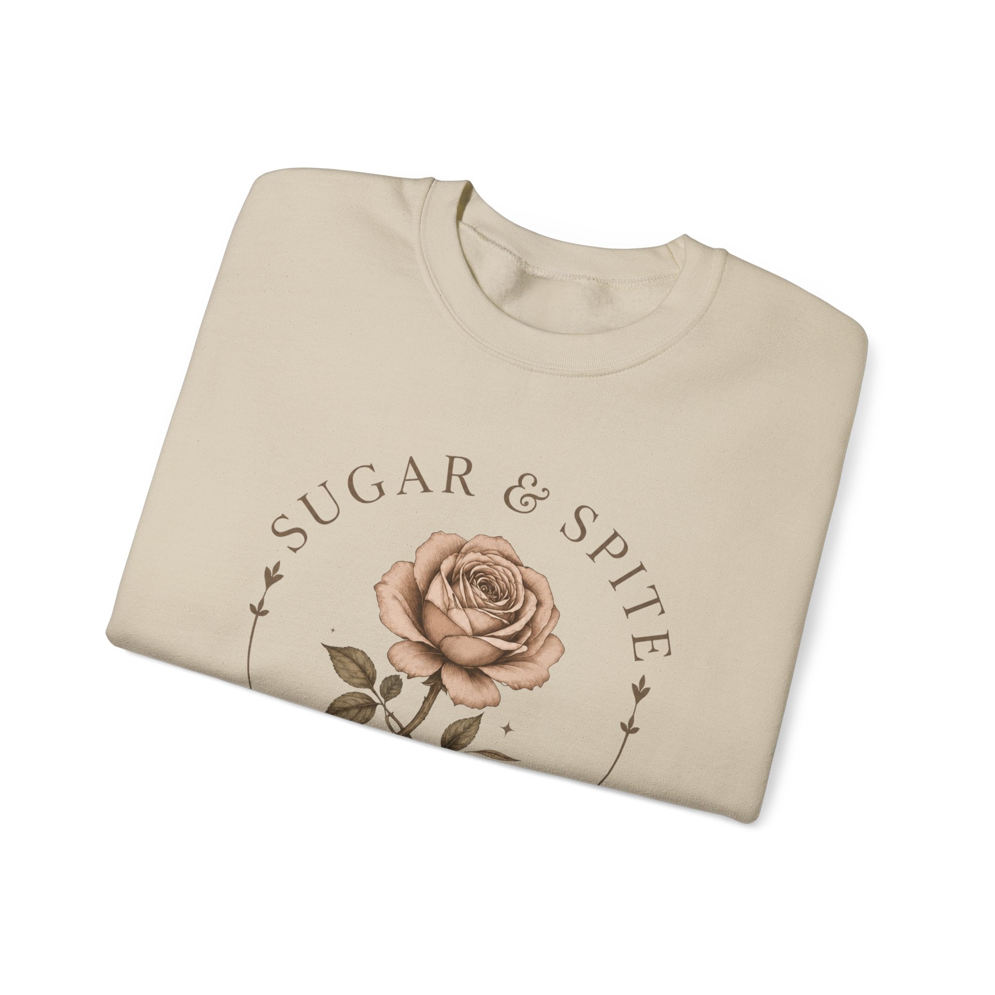Sugar & Spite Rose Sweatshirt — Vintage Floral Crewneck