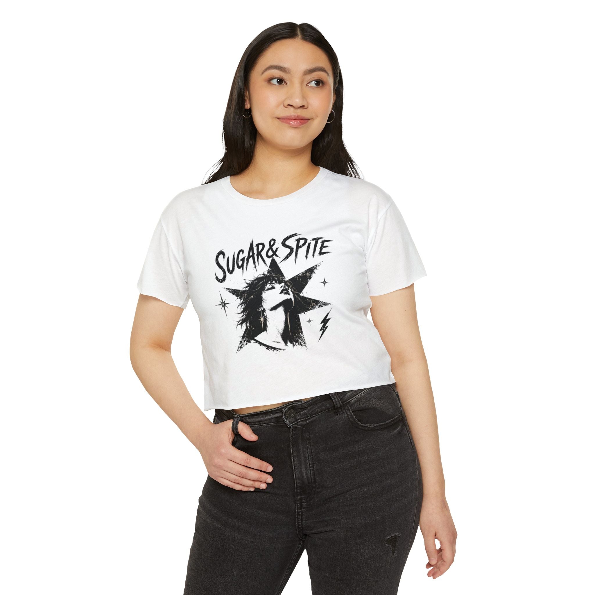Sugar & Spite Rock Star Crop Top | Retro Star Graphic Tee