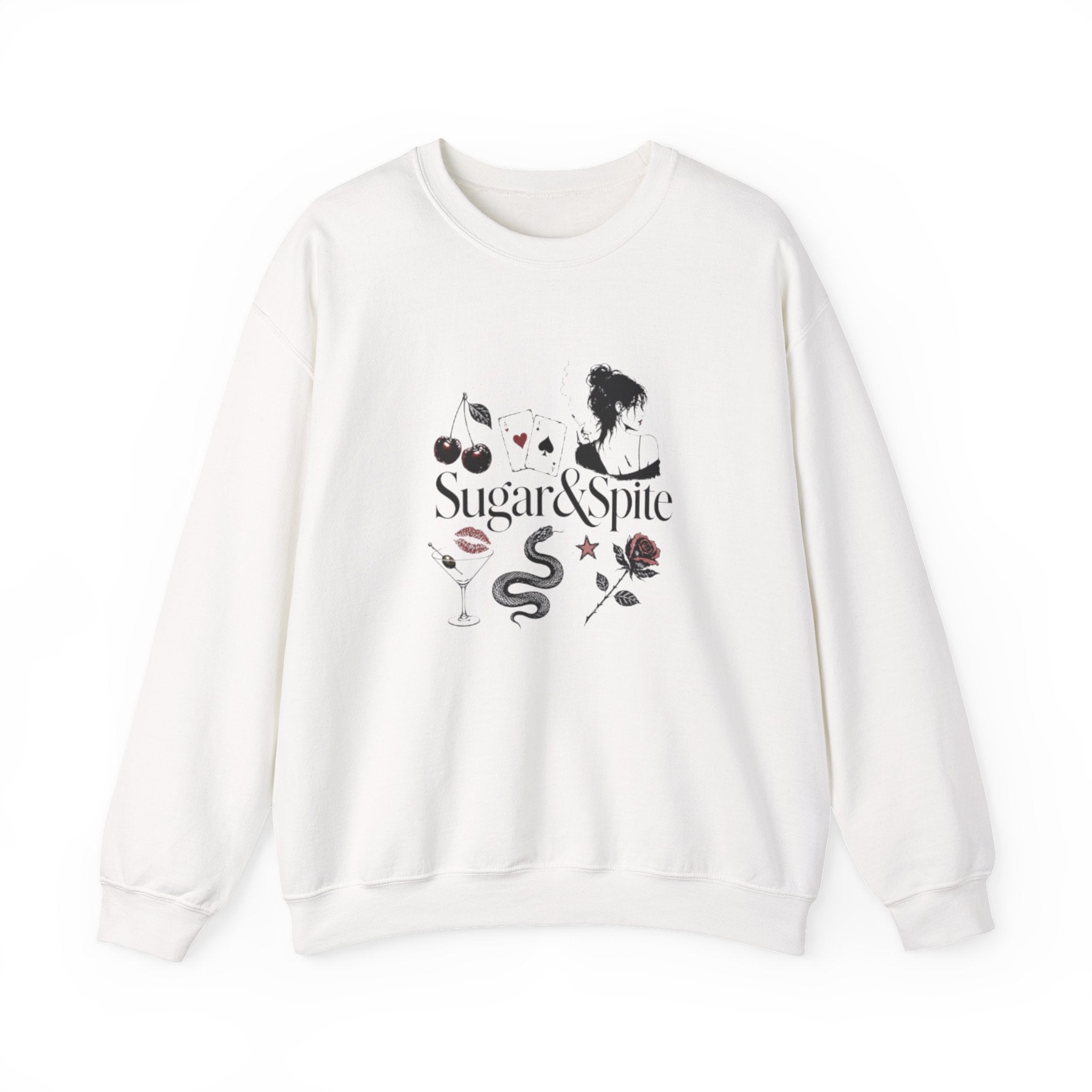 Sugar & Spice Crewneck Sweatshirt — Feminine Vintage Floral Graphic