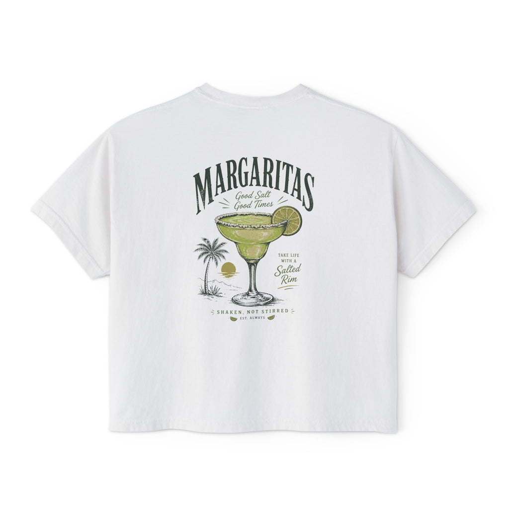 Margaritas Women's Boxy Tee – Palm Cocktail Graphic Tee