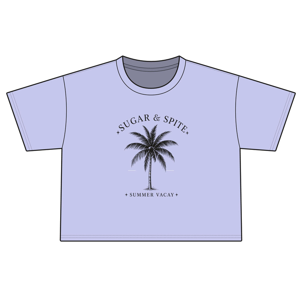 Sugar & Spice Palm Boxy Tee — Women's Summer Vacay Crop Shirt