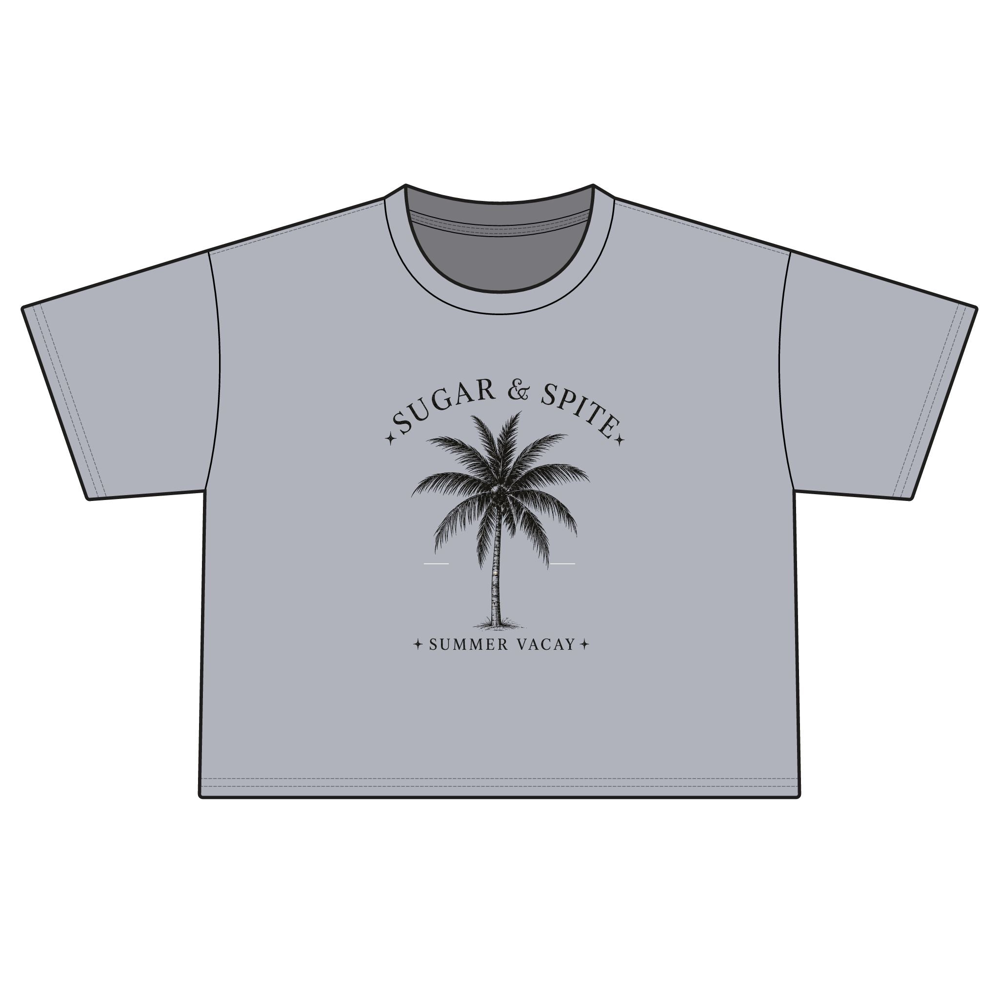 Sugar & Spice Palm Boxy Tee — Women's Summer Vacay Crop Shirt