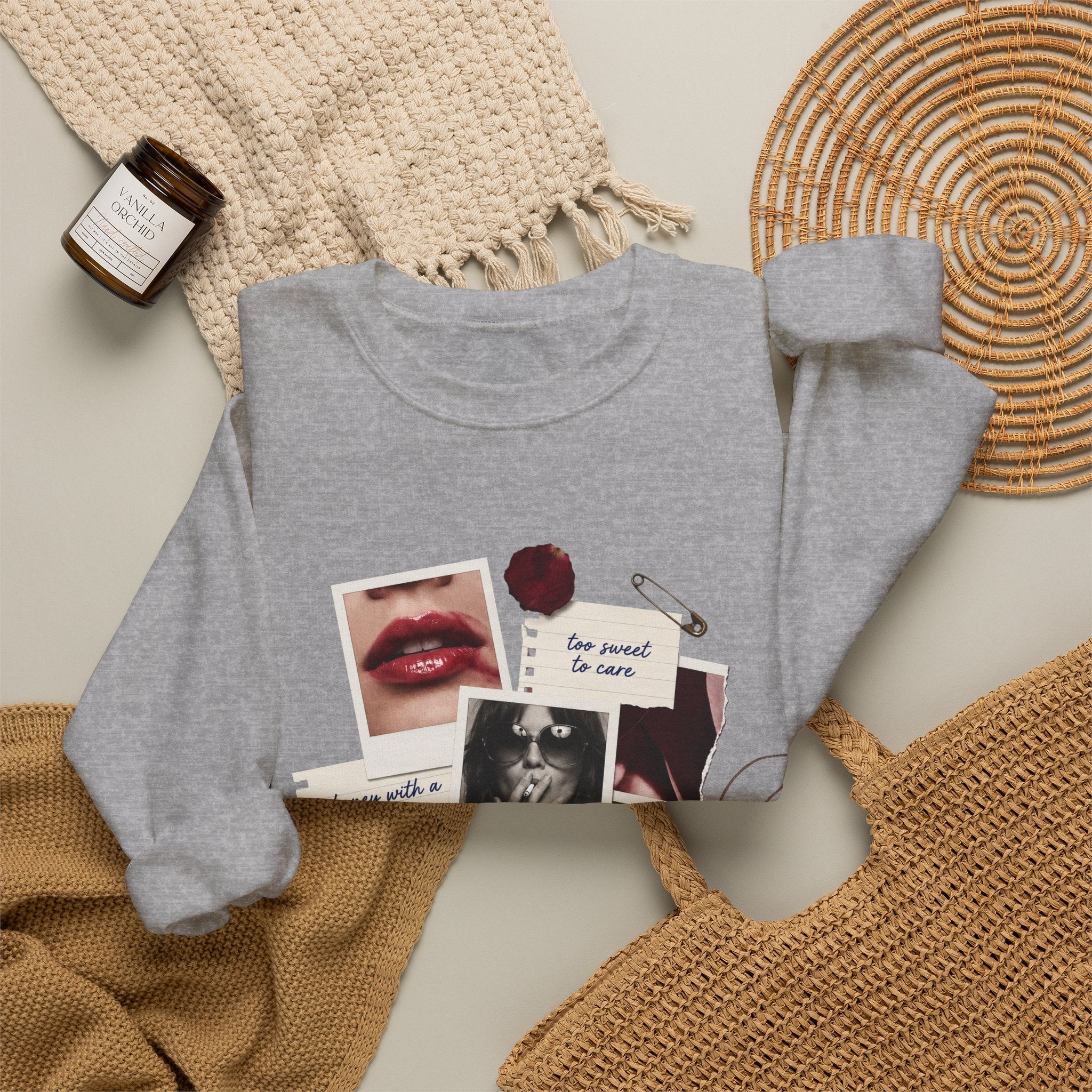 Collage Vintage Romance Crewneck Sweatshirt