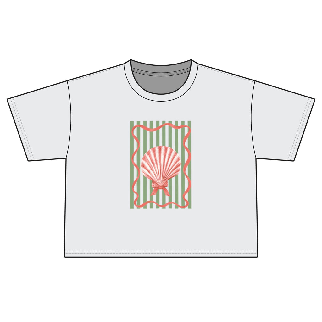 Seashell Vintage-Stripe Boxy Tee