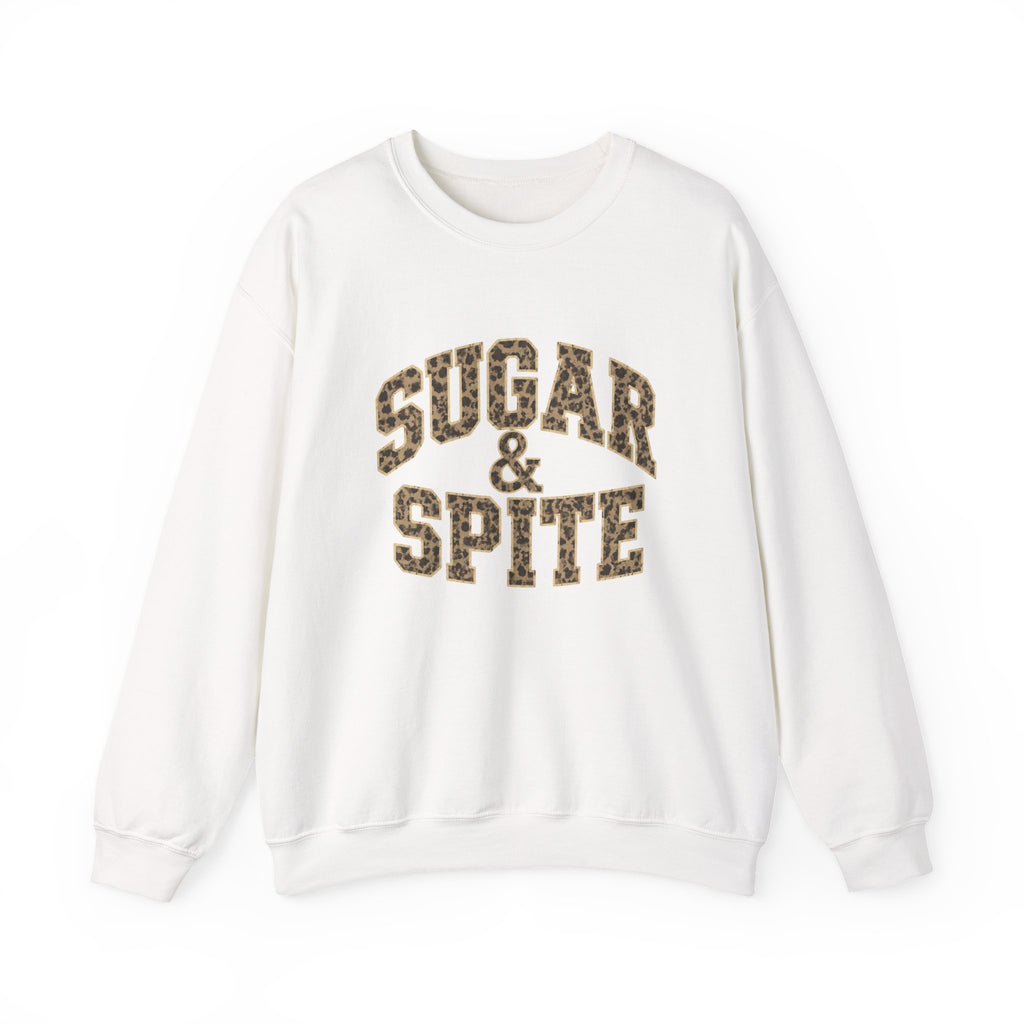 Sugar & Spite Leopard Varsity Logo Crewneck Sweatshirt