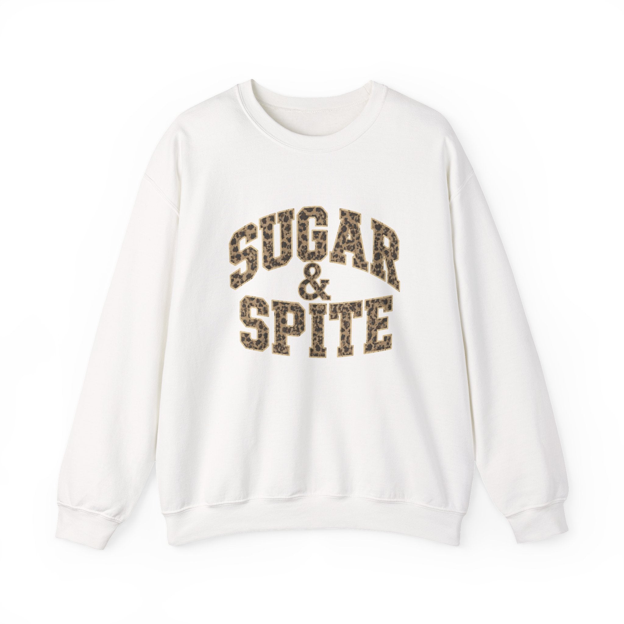 Sugar & Spite Leopard Varsity Logo Crewneck Sweatshirt