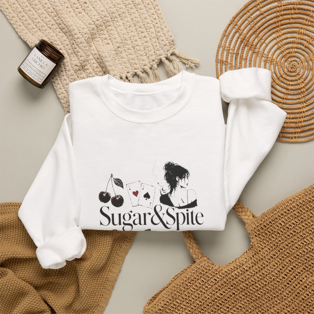 Sugar & Spice Crewneck Sweatshirt — Feminine Vintage Floral Graphic