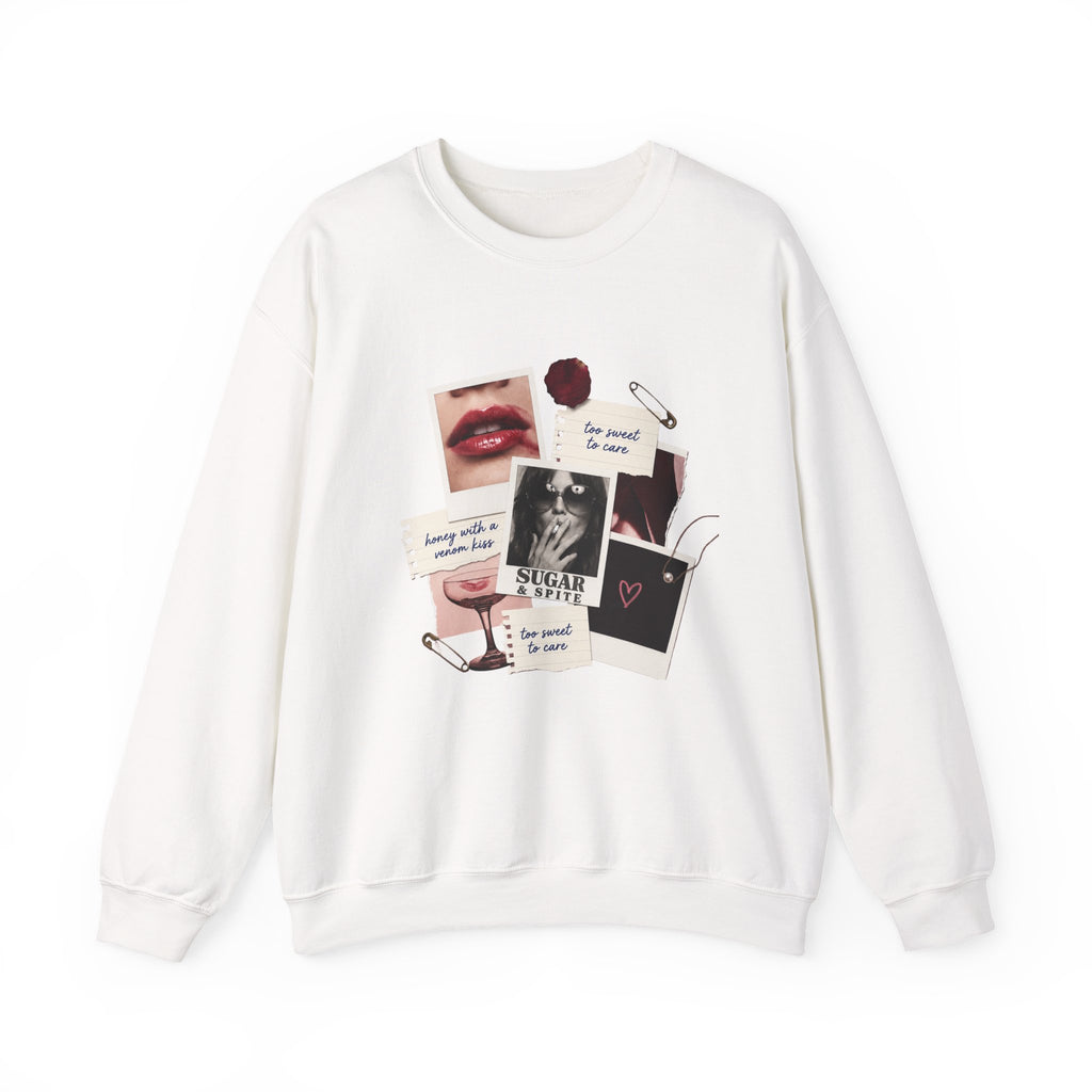 Collage Graphic Crewneck Sweatshirt — 'Sugar & Spice' Retro Photo Mood Crew