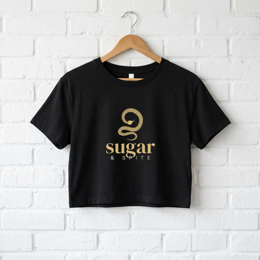 Sugar & Spite Snake Logo Tee | Boxy Crop T-Shirt