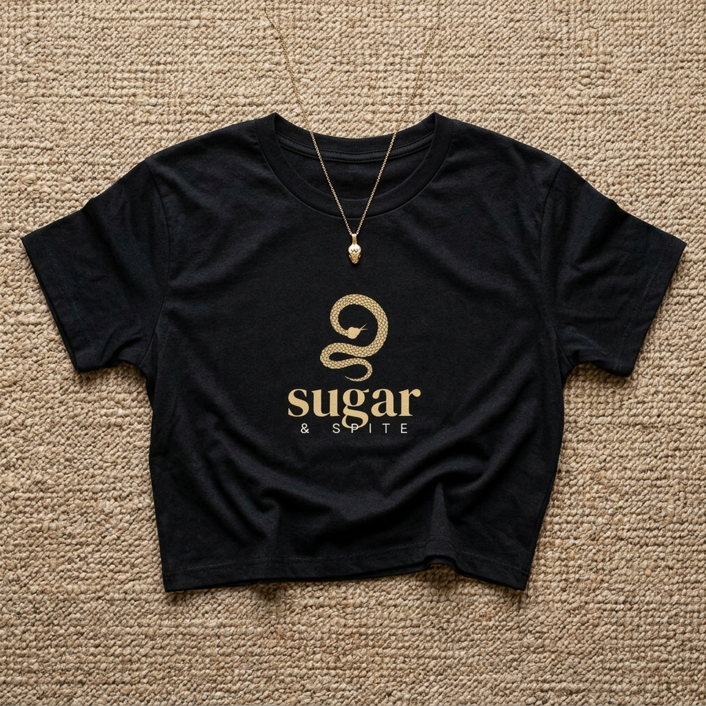 Sugar & Spite Snake Logo Tee | Boxy Crop T-Shirt