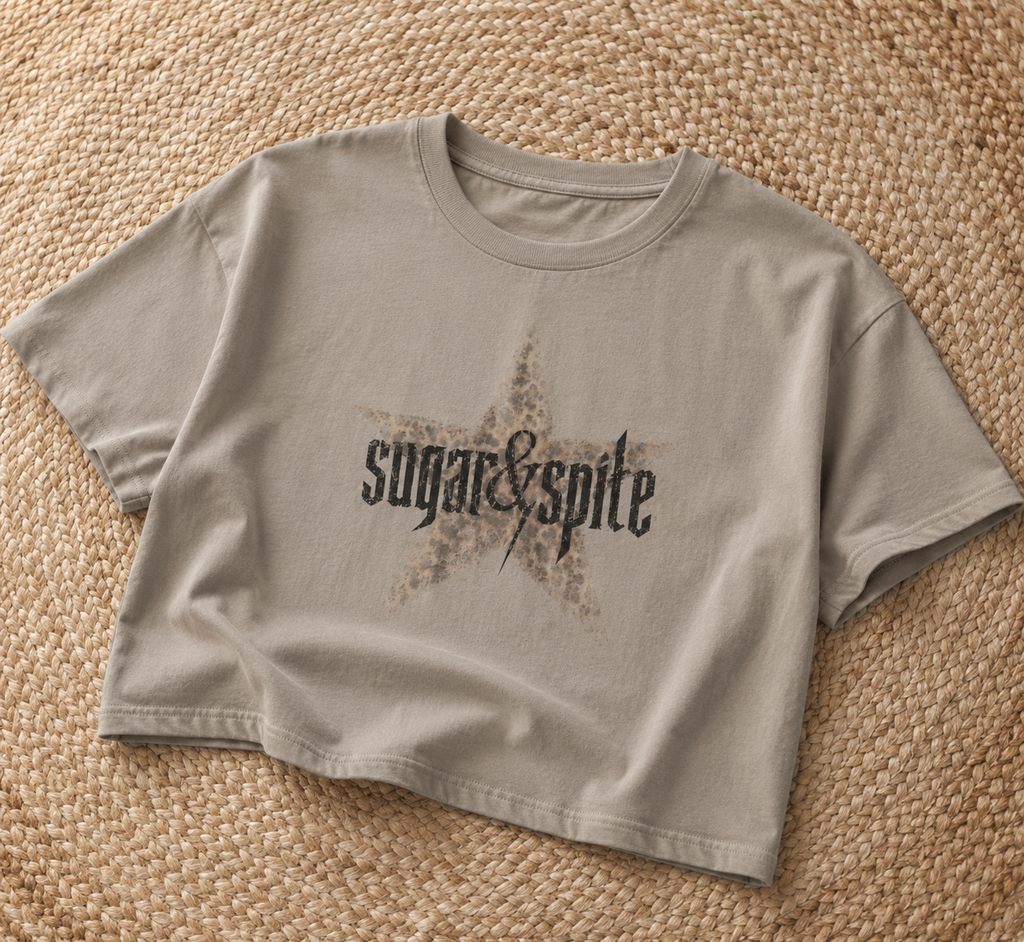 Sugar & Spite star logo Tee | Boxy Cropped T-Shirt
