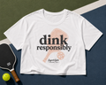 Dink Responsibly Women's Boxy Tee — Vintage Ping Pong Paddle Graphic