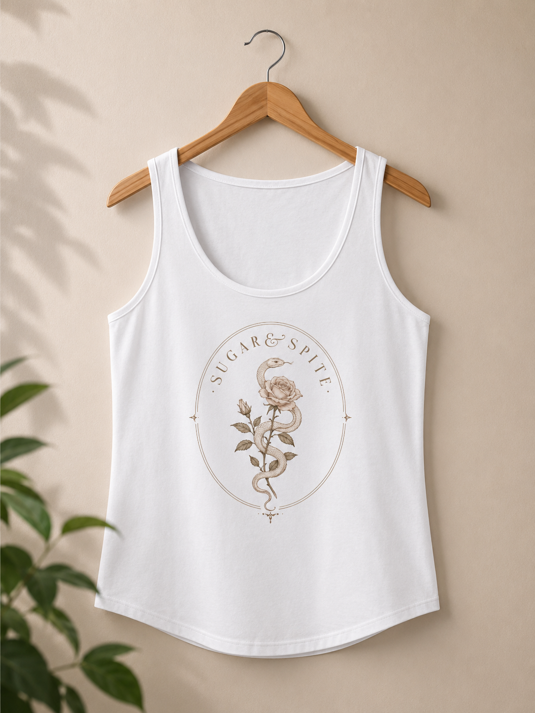Tank Top — Vintage Floral 'Sugar & Spite' Graphic
