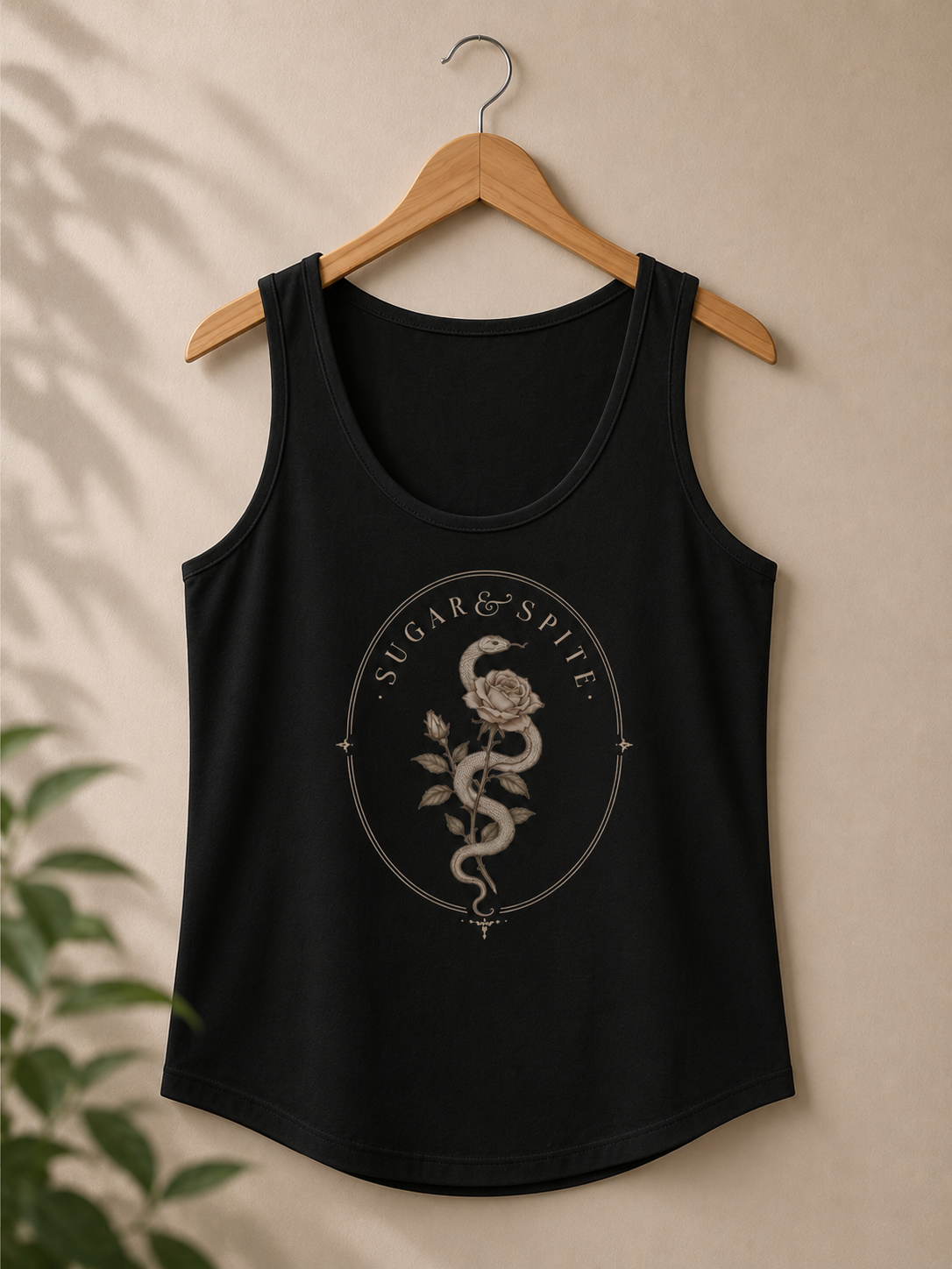 Tank Top — Vintage Floral 'Sugar & Spite' Graphic